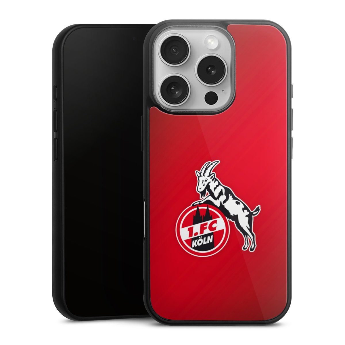 iPhone 16 Pro Handy Gallery Case Handyhülle 9H Gehärtetes Glas Rückseite Hülle Official Licensed Product Effzeh 1. Fc Köln Gallery Case