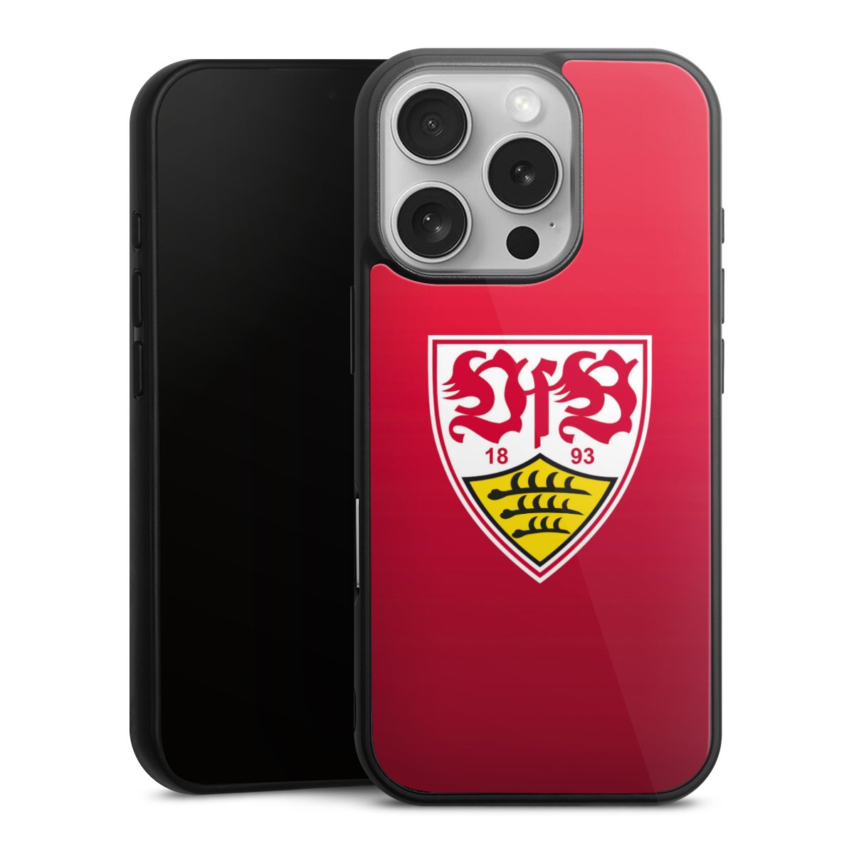 iPhone 16 Pro Handy Gallery Case Handyhülle 9H Gehärtetes Glas Rückseite Hülle Official Licensed Product Vfb Stuttgart Gallery Case