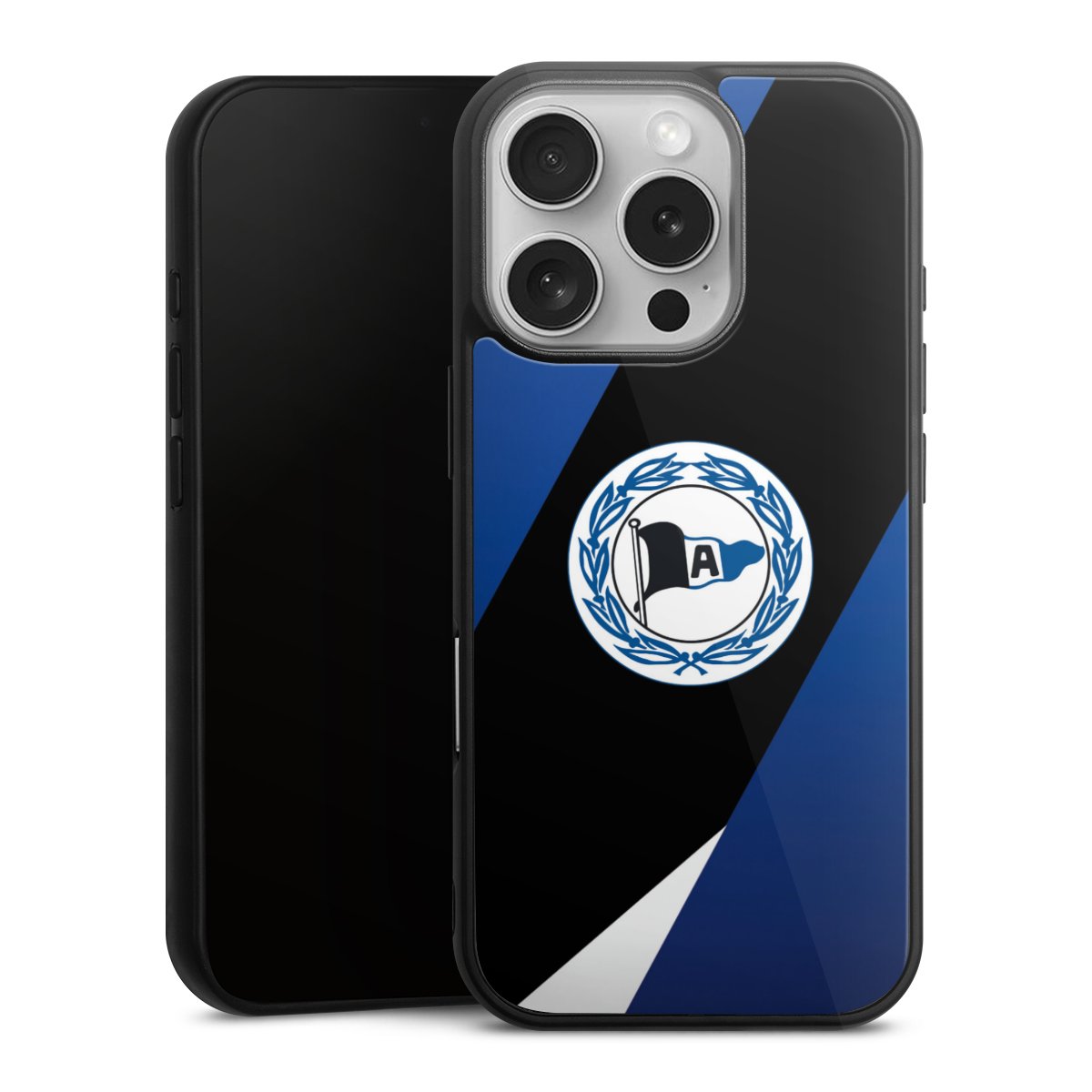 iPhone 16 Pro Handy Gallery Case Handyhülle 9H Gehärtetes Glas Rückseite Hülle Official Licensed Product Arminia Bielefeld Dsc Gallery Case