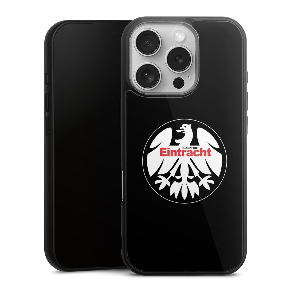 iPhone 16 Pro Handy Gallery Case Handyhülle 9H Gehärtetes Glas Rückseite Hülle Official Licensed Product Eintracht Frankfurt Sge Gallery Case