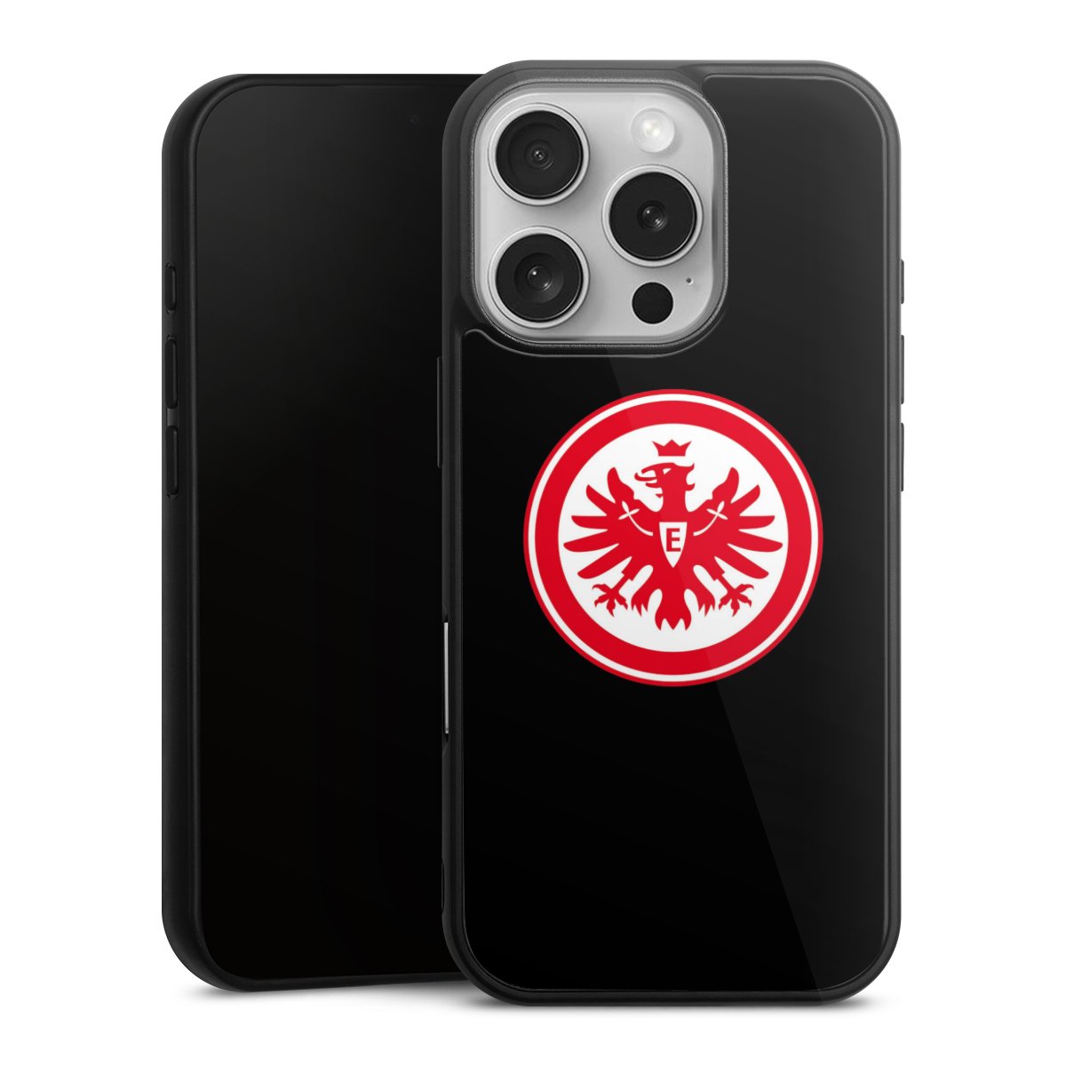 iPhone 16 Pro Handy Gallery Case Handyhülle 9H Gehärtetes Glas Rückseite Hülle Eintracht Frankfurt Sge Eagle Gallery Case