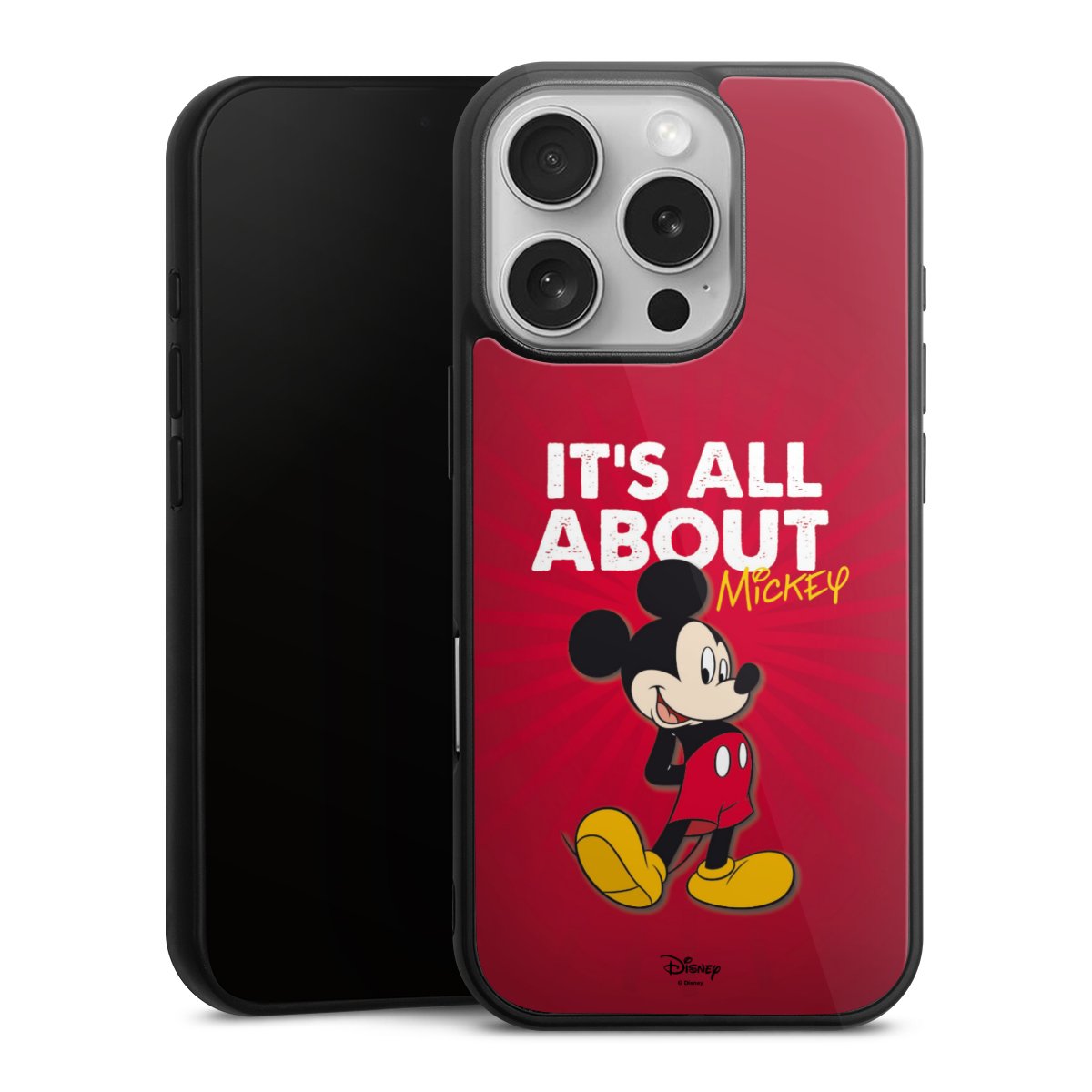 iPhone 16 Pro Handy Gallery Case Handyhülle 9H Gehärtetes Glas Rückseite Hülle Mouse Disney Official Licensed Product Gallery Case