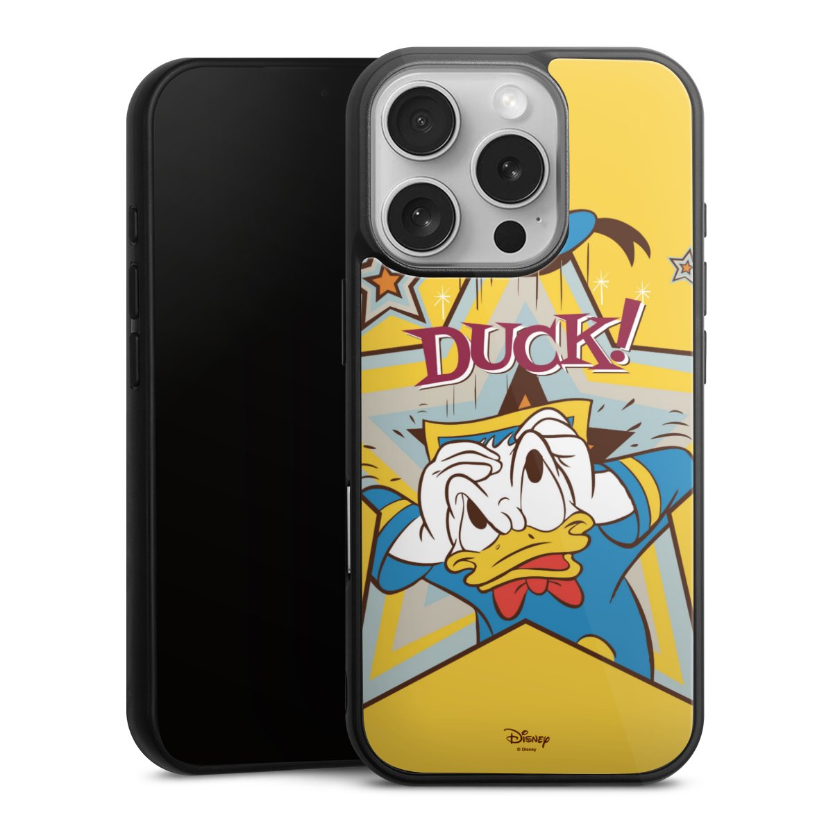 iPhone 16 Pro Handy Gallery Case Handyhülle 9H Gehärtetes Glas Rückseite Hülle Official Licensed Product Donald Duck Disney Gallery Case