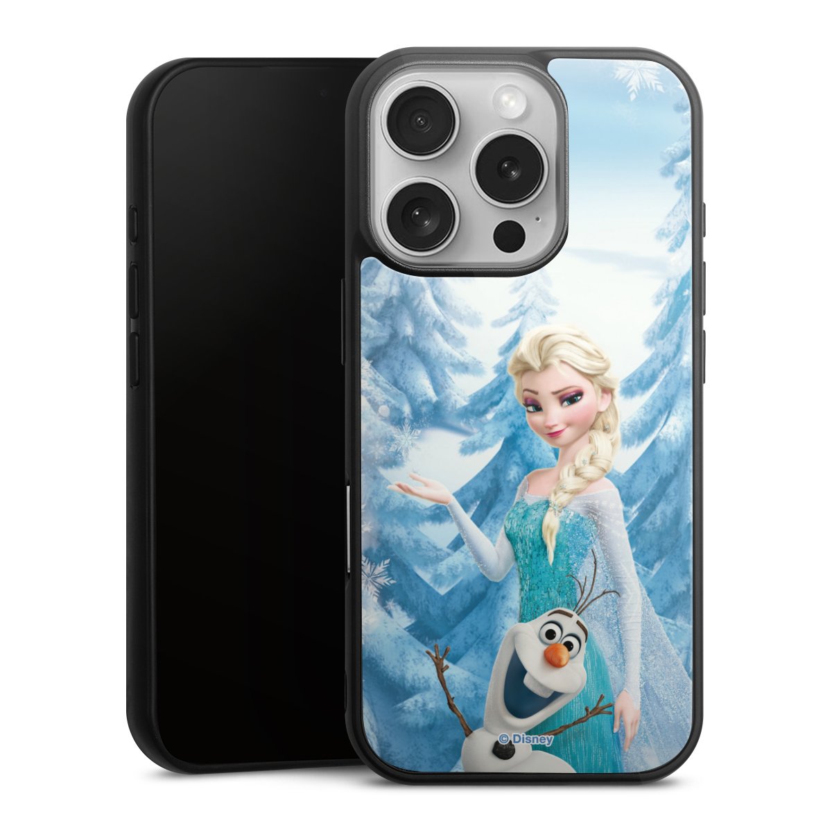 iPhone 16 Pro Handy Gallery Case Handyhülle 9H Gehärtetes Glas Rückseite Hülle Official Licensed Product Frozen Elsa Disney Gallery Case