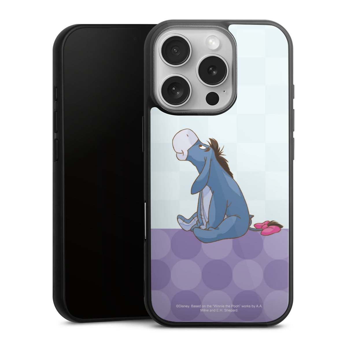 iPhone 16 Pro Handy Gallery Case Handyhülle 9H Gehärtetes Glas Rückseite Hülle Disney Donkey Winnie The Pooh Gallery Case