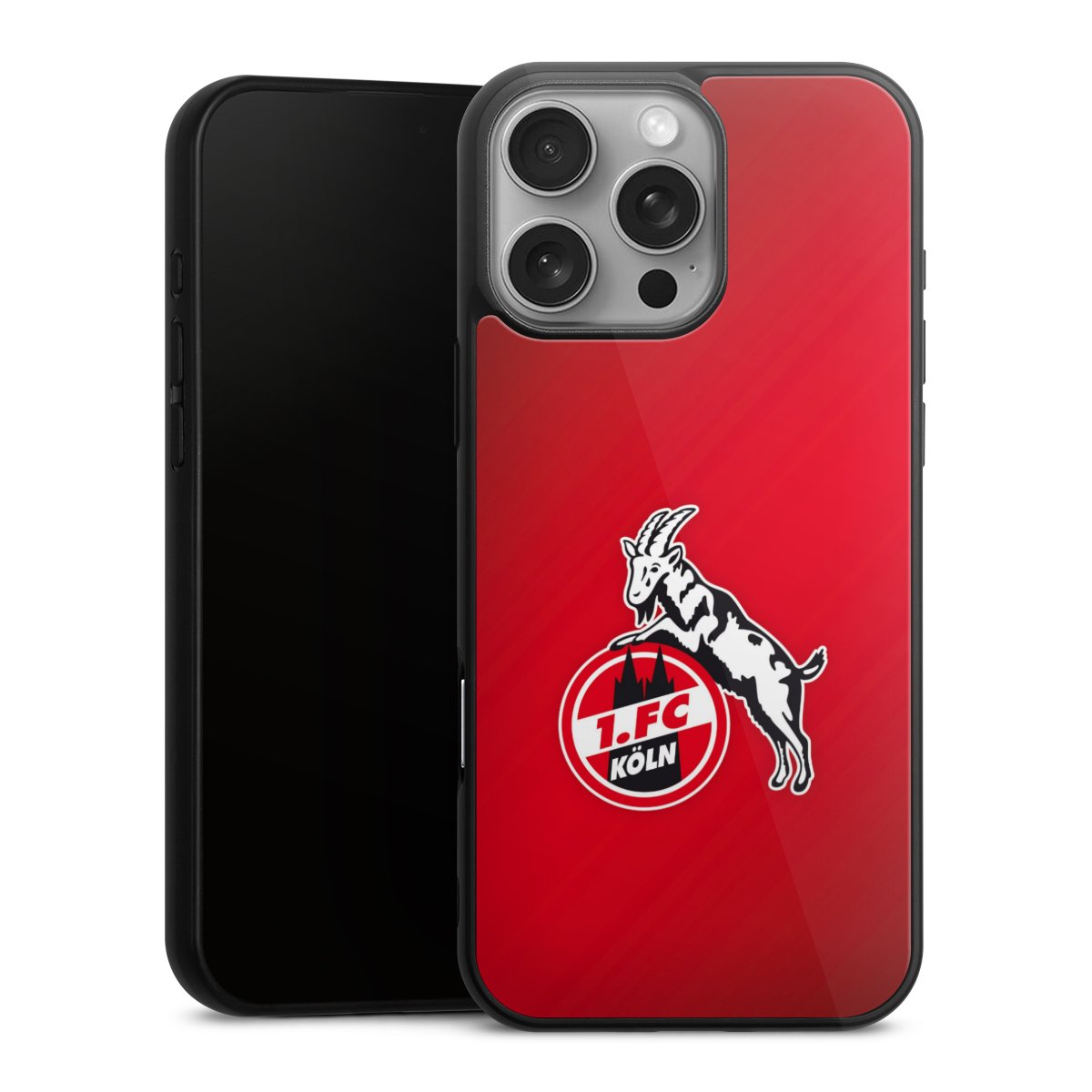 iPhone 16 Pro Max Handy Gallery Case Handyhülle 9H Gehärtetes Glas Rückseite Hülle Official Licensed Product Effzeh 1. Fc Köln Gallery Case