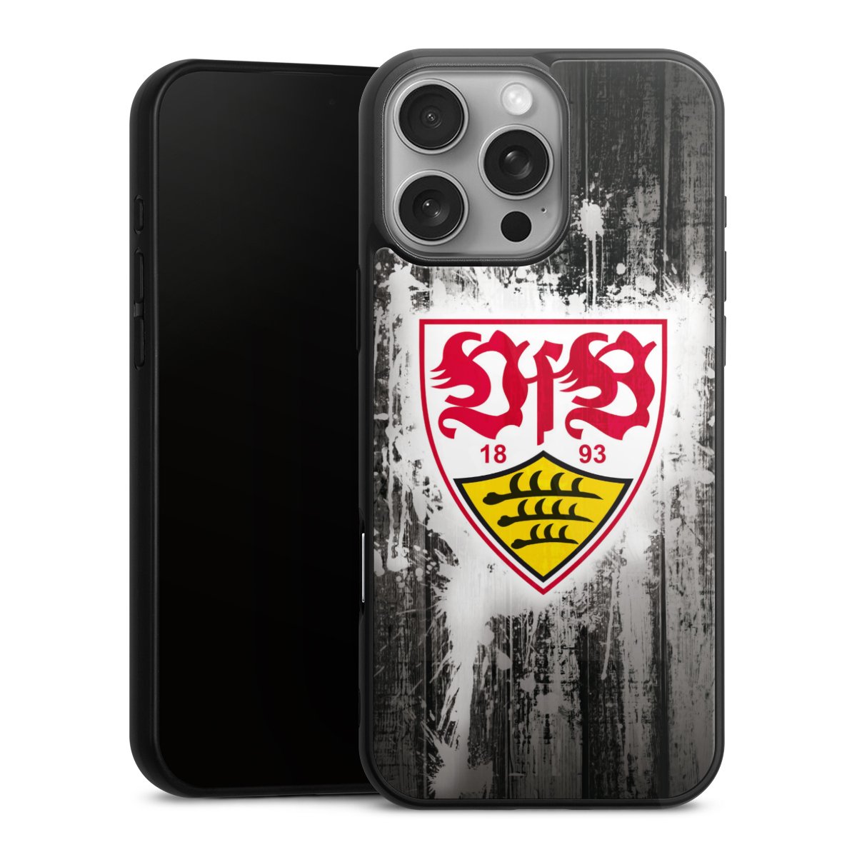 iPhone 16 Pro Max Handy Gallery Case Handyhülle 9H Gehärtetes Glas Rückseite Hülle Vfb Stuttgart Official Licensed Product Gallery Case