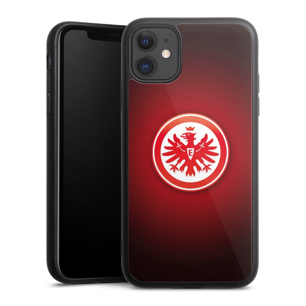 iPhone 11 Handy Gallery Case Handyhülle 9H Gehärtetes Glas Rückseite Hülle Eintracht Frankfurt Official Licensed Product Coat Of Arms Gallery Case