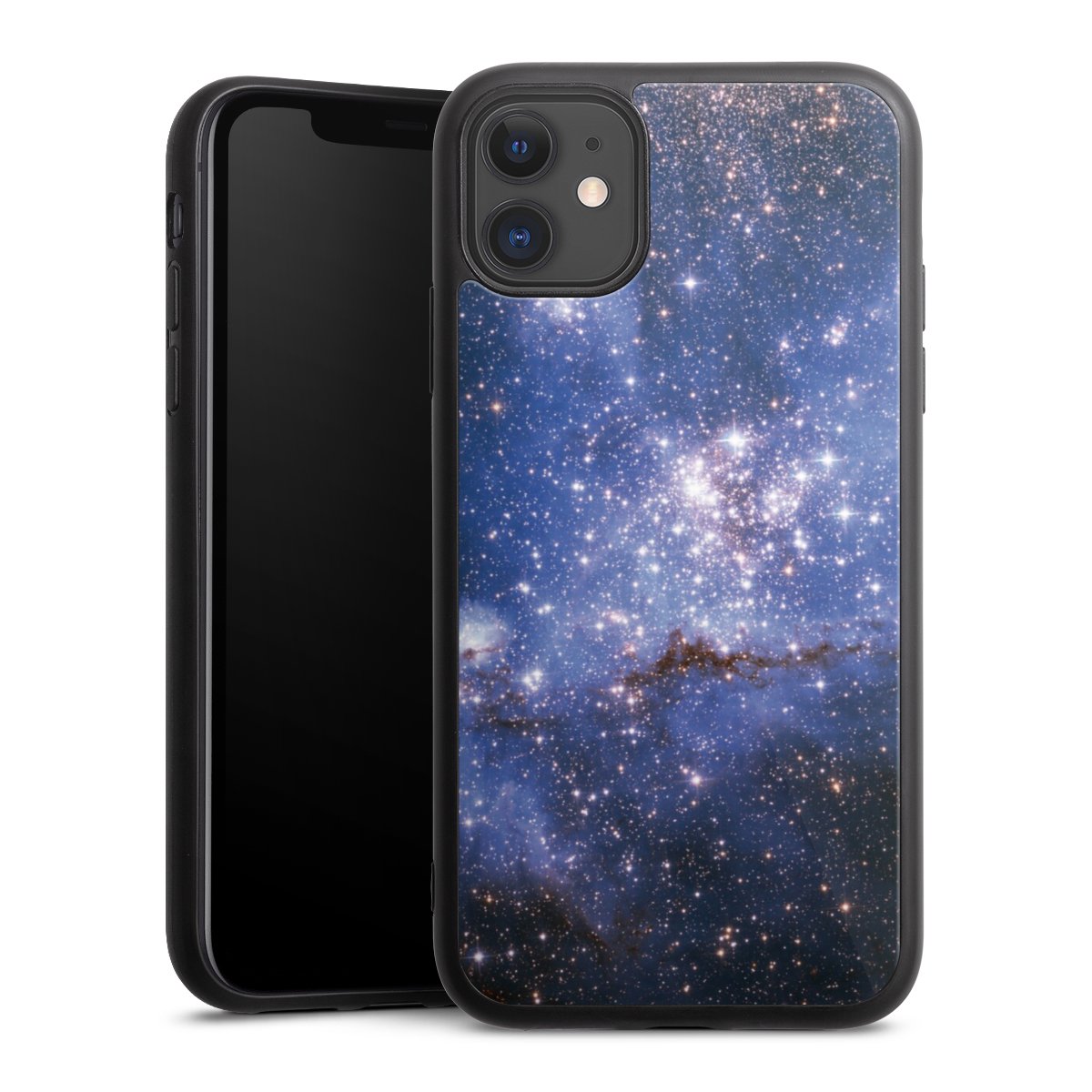 iPhone 11 Handy Gallery Case Handyhülle 9H Gehärtetes Glas Rückseite Hülle Weltall Galaxy Weltraum Gallery Case