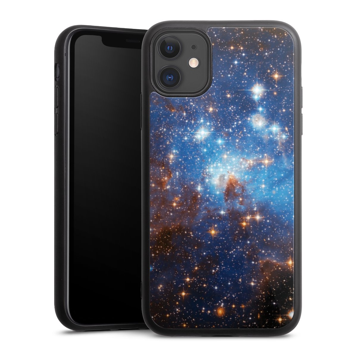 iPhone 11 Handy Gallery Case Handyhülle 9H Gehärtetes Glas Rückseite Hülle Star Weltall Galaxy Gallery Case