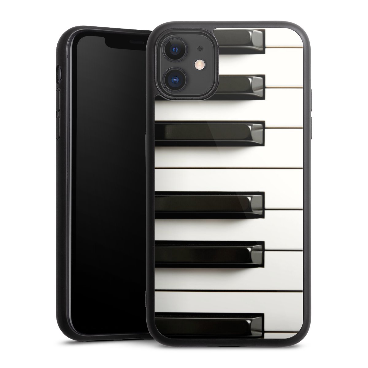 iPhone 11 Handy Gallery Case Handyhülle 9H Gehärtetes Glas Rückseite Hülle Klavier Piano Music Gallery Case