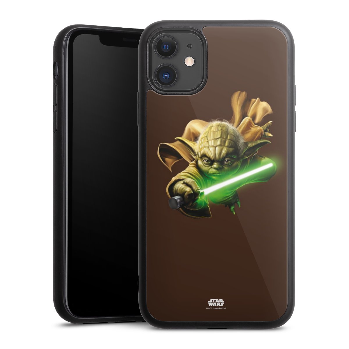 iPhone 11 Handy Gallery Case Handyhülle 9H Gehärtetes Glas Rückseite Hülle Yoda Merchandise Star Wars Gallery Case