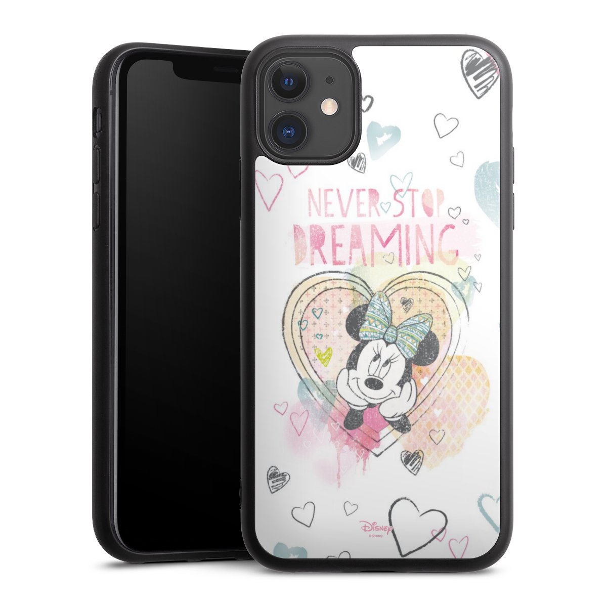 iPhone 11 Handy Gallery Case Handyhülle 9H Gehärtetes Glas Rückseite Hülle Disney Official Licensed Product Minnie Mouse Gallery Case