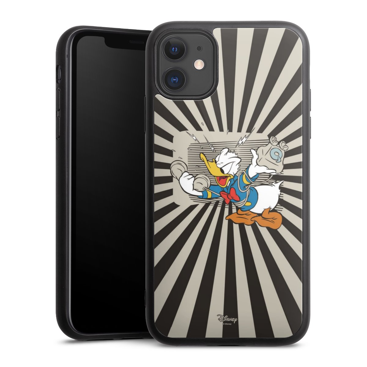 iPhone 11 Handy Gallery Case Handyhülle 9H Gehärtetes Glas Rückseite Hülle Donald Duck Disney Official Licensed Product Gallery Case