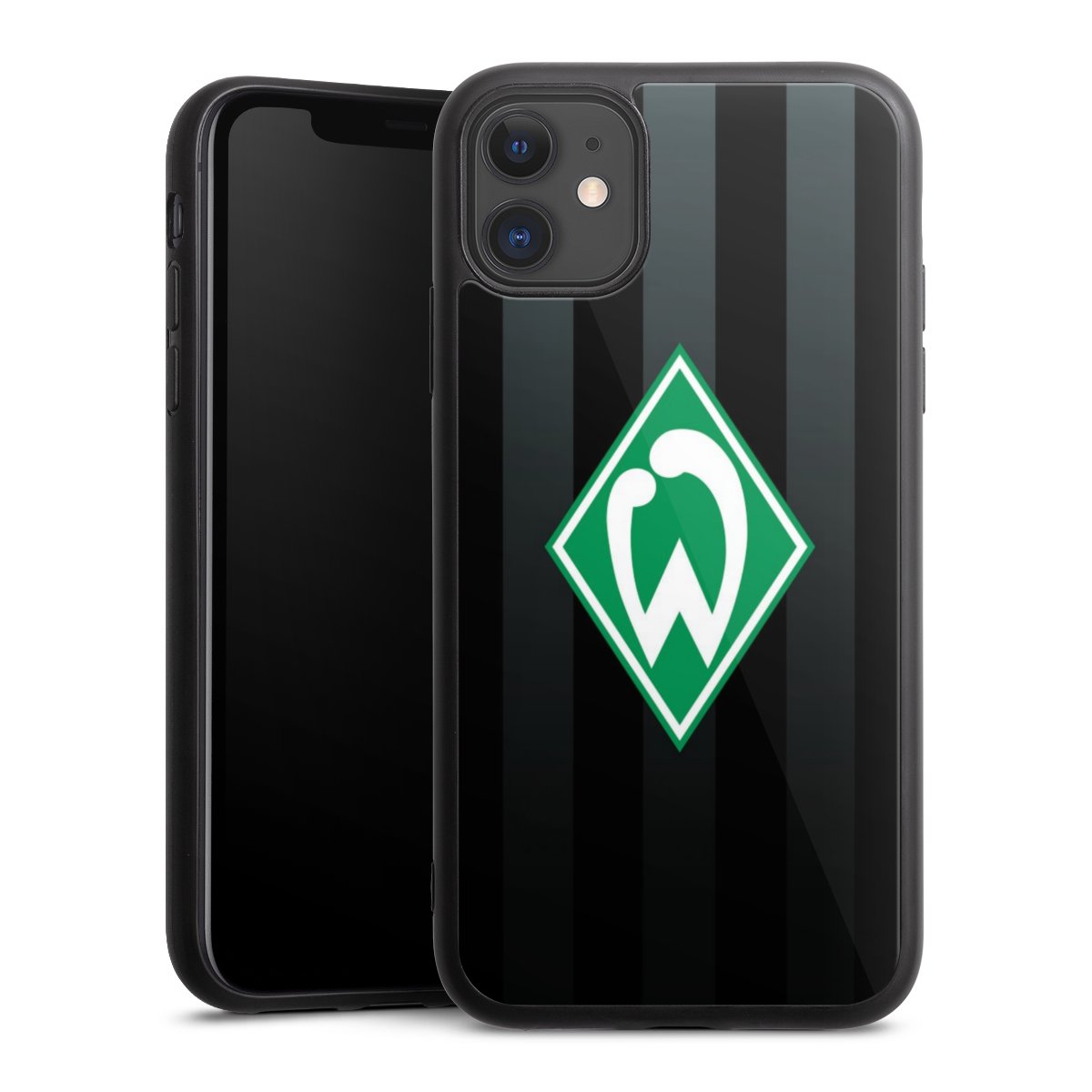 iPhone 11 Handy Gallery Case Handyhülle 9H Gehärtetes Glas Rückseite Hülle Stripes Sv Werder Bremen Official Licensed Product Gallery Case