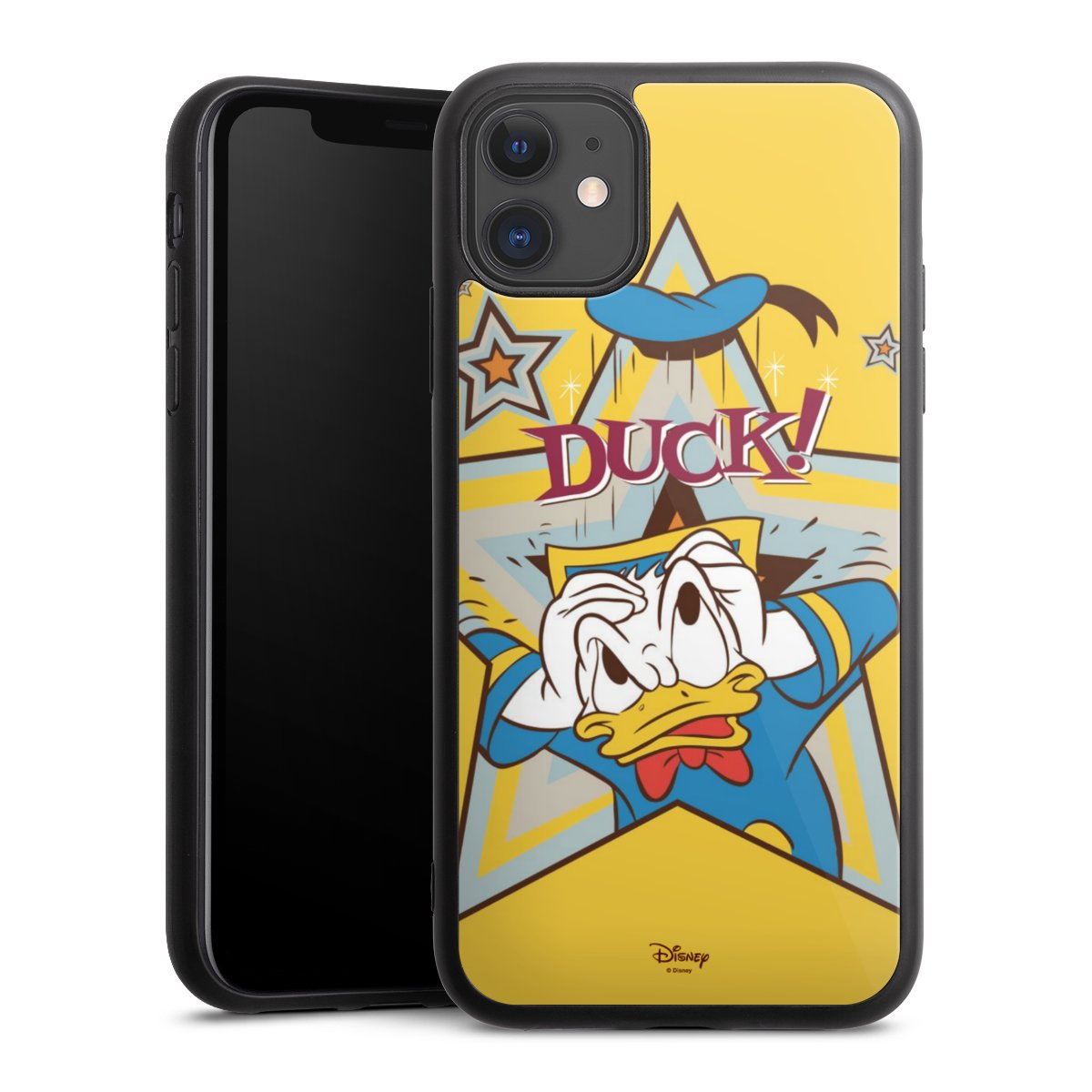 iPhone 11 Handy Gallery Case Handyhülle 9H Gehärtetes Glas Rückseite Hülle Official Licensed Product Donald Duck Disney Gallery Case