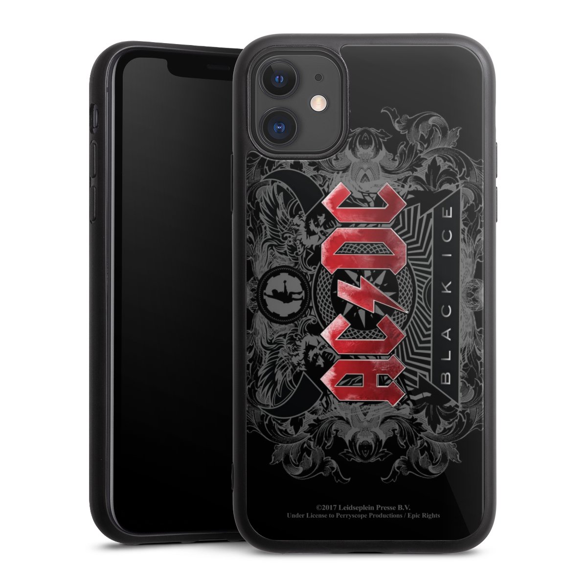 iPhone 11 Handy Gallery Case Handyhülle 9H Gehärtetes Glas Rückseite Hülle Merchandise Black Ice Acdc Gallery Case