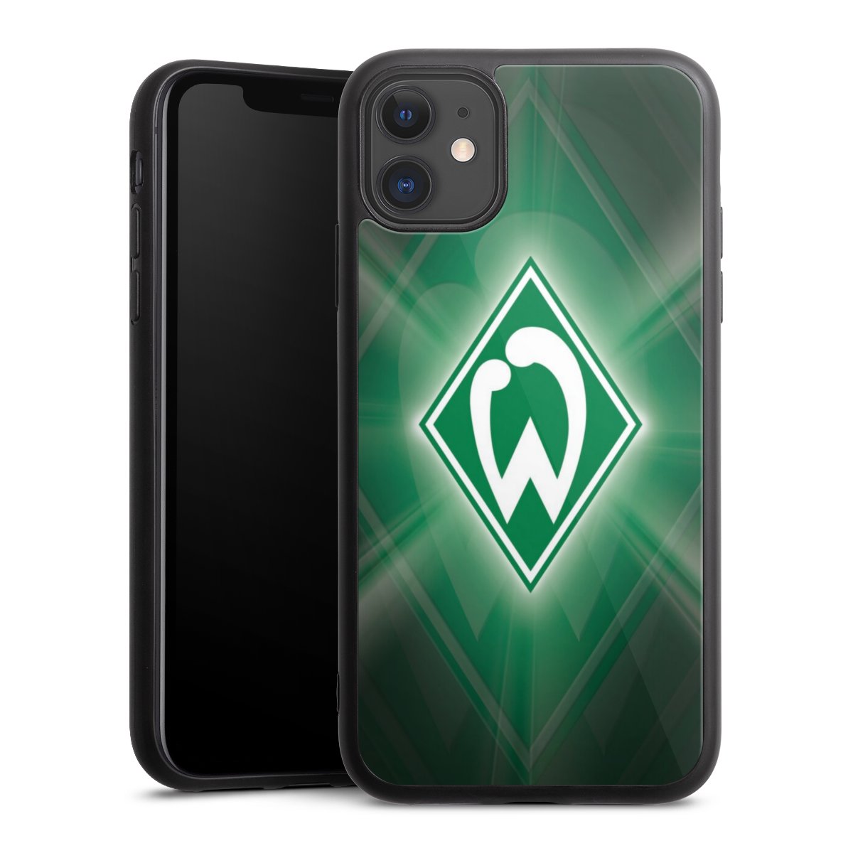 iPhone 11 Handy Gallery Case Handyhülle 9H Gehärtetes Glas Rückseite Hülle Sv Werder Bremen Official Licensed Product Coat Of Arms Gallery Case