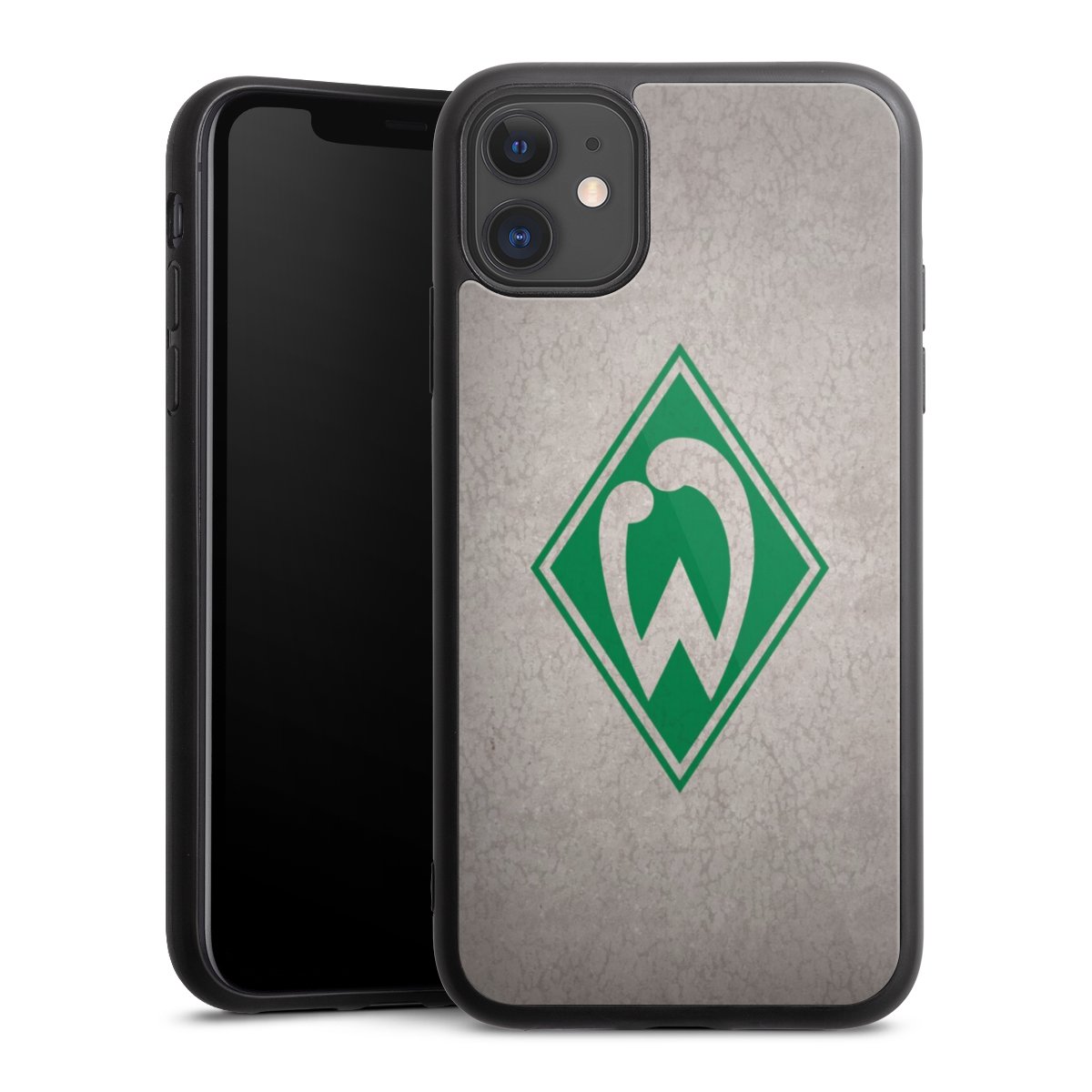 iPhone 11 Handy Gallery Case Handyhülle 9H Gehärtetes Glas Rückseite Hülle Sv Werder Bremen Concrete Official Licensed Product Gallery Case