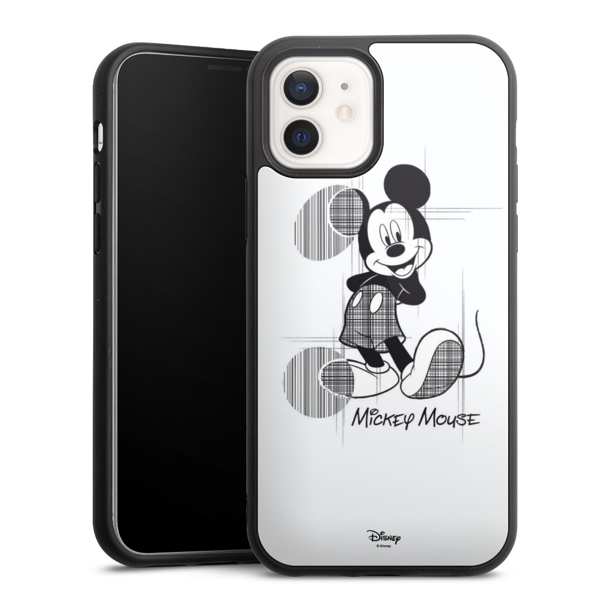 iPhone 12 Handy Gallery Case Handyhülle 9H Gehärtetes Glas Rückseite Hülle Disney Official Licensed Product Mickey Mouse Gallery Case