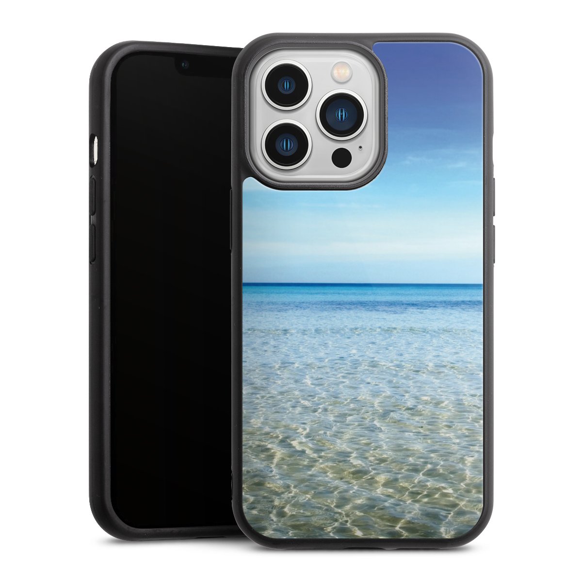 iPhone 13 Pro Handy Gallery Case Handyhülle 9H Gehärtetes Glas Rückseite Hülle Urlaub Sky Ocean Gallery Case