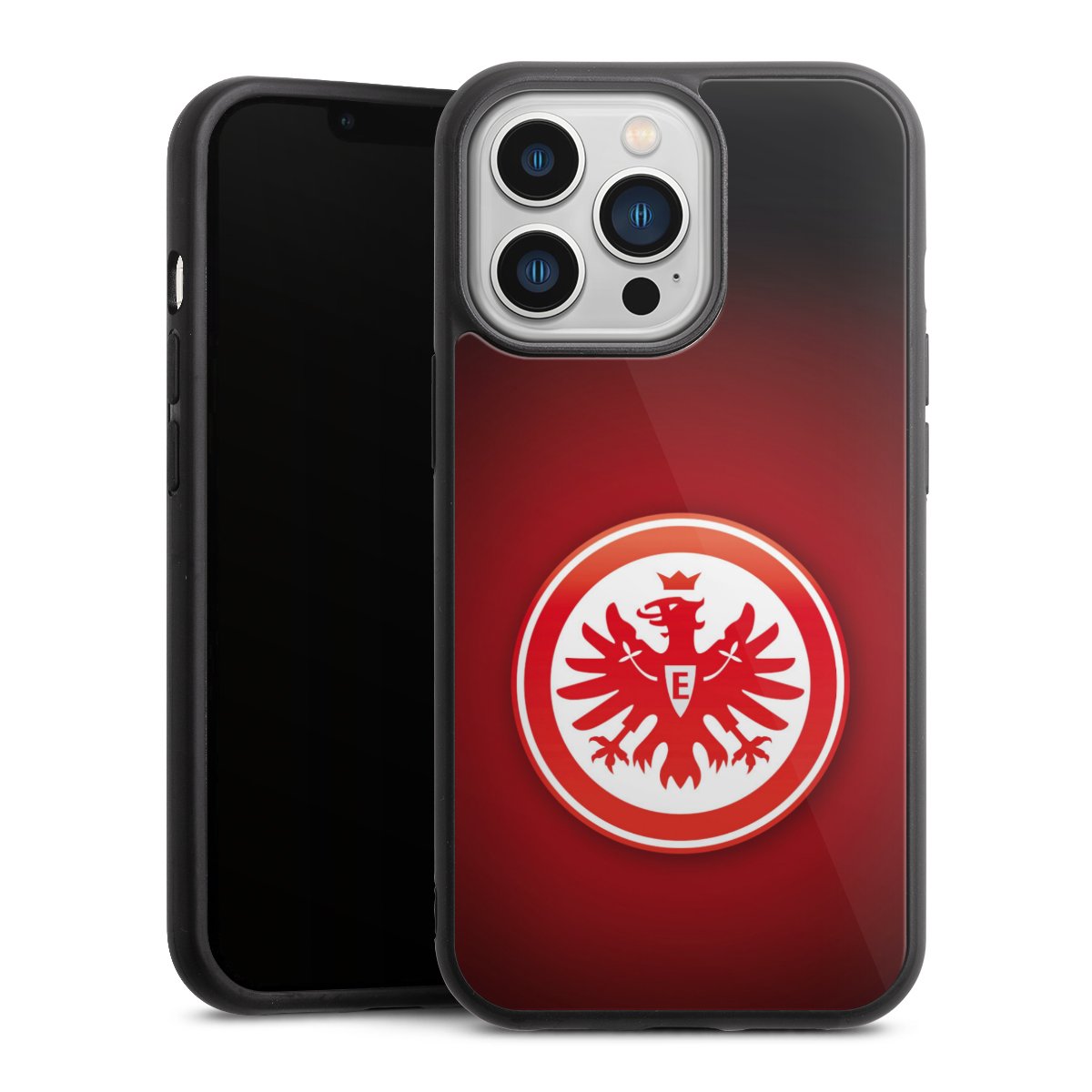 iPhone 13 Pro Handy Gallery Case Handyhülle 9H Gehärtetes Glas Rückseite Hülle Eintracht Frankfurt Official Licensed Product Coat Of Arms Gallery Case