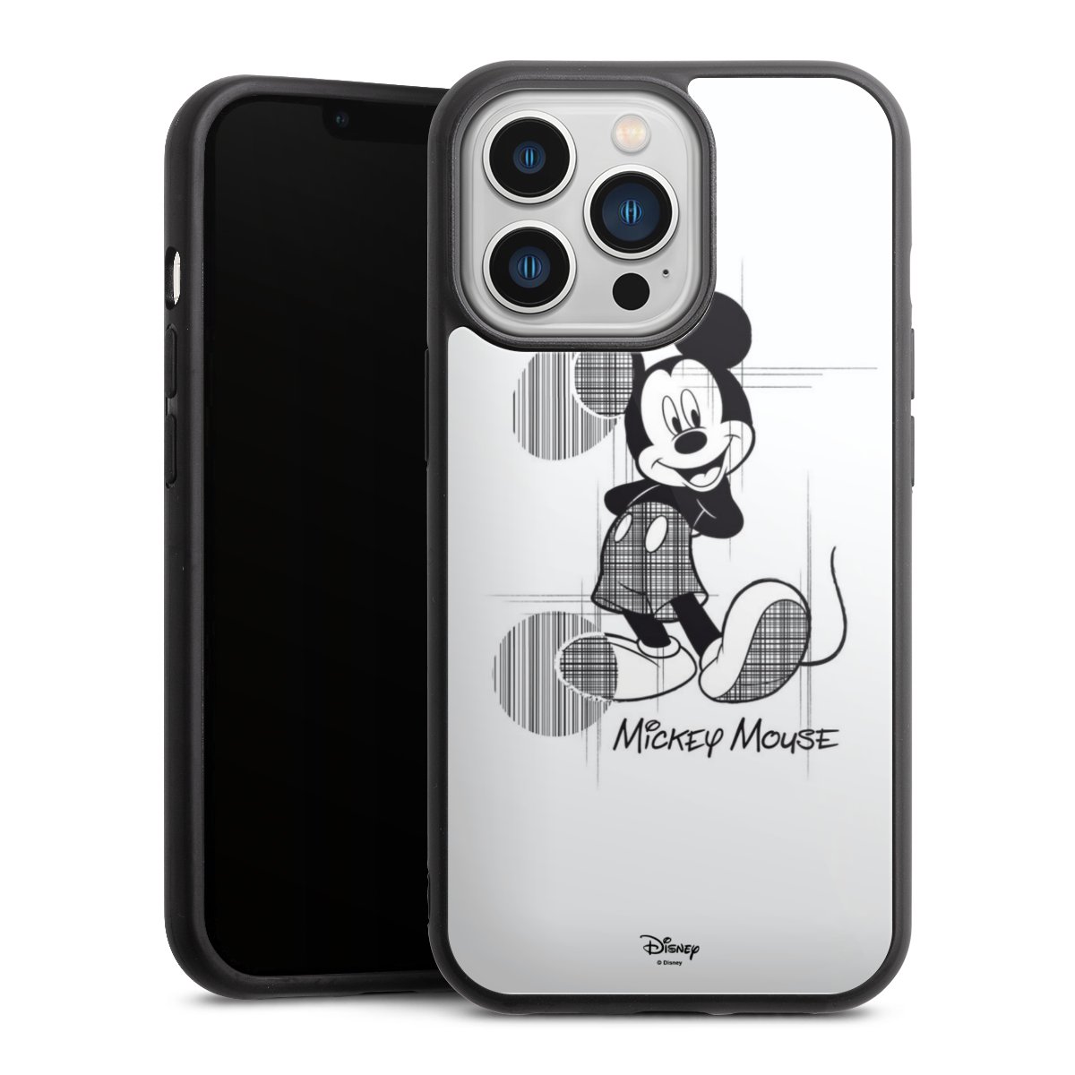 iPhone 13 Pro Handy Gallery Case Handyhülle 9H Gehärtetes Glas Rückseite Hülle Disney Official Licensed Product Mickey Mouse Gallery Case