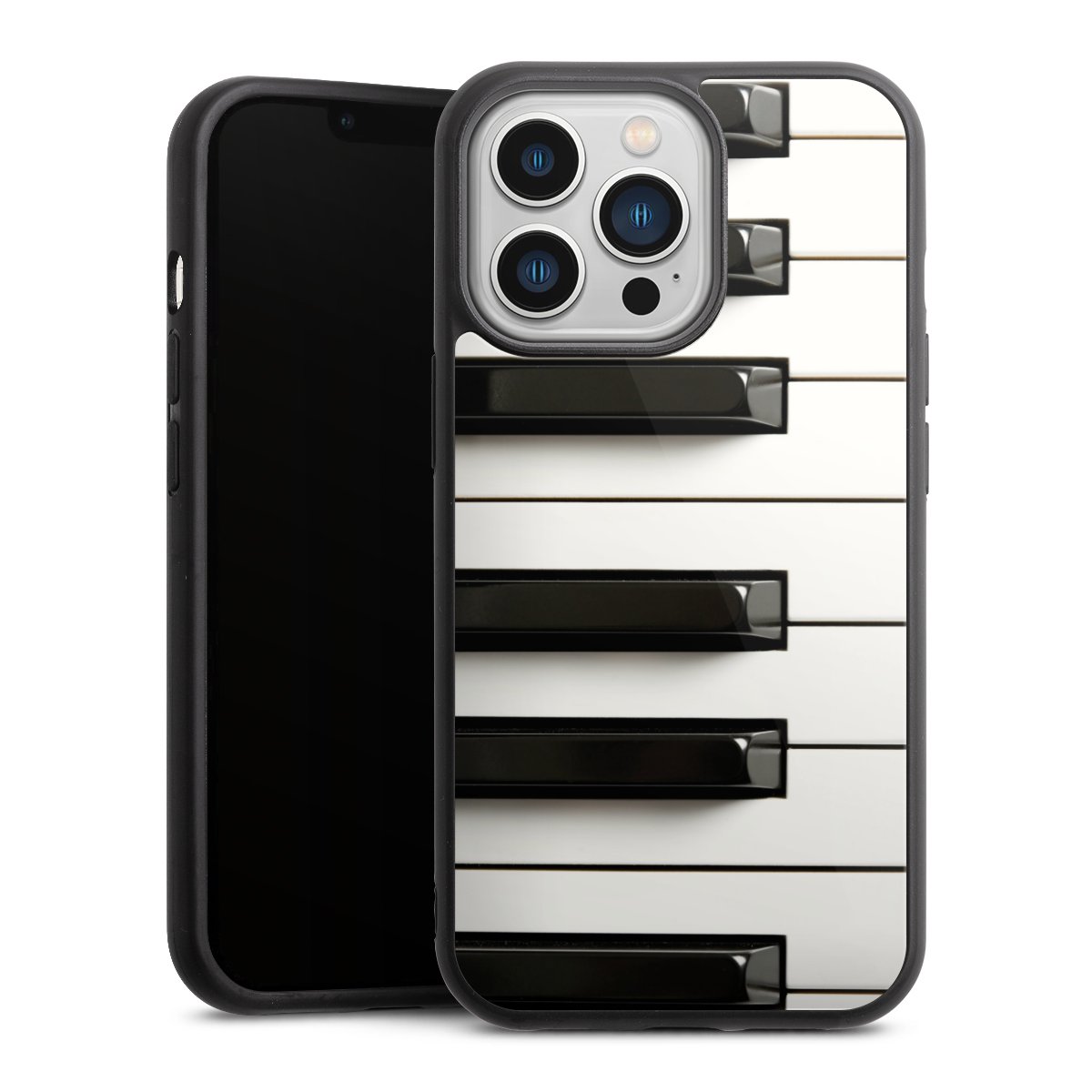 iPhone 13 Pro Handy Gallery Case Handyhülle 9H Gehärtetes Glas Rückseite Hülle Klavier Piano Music Gallery Case