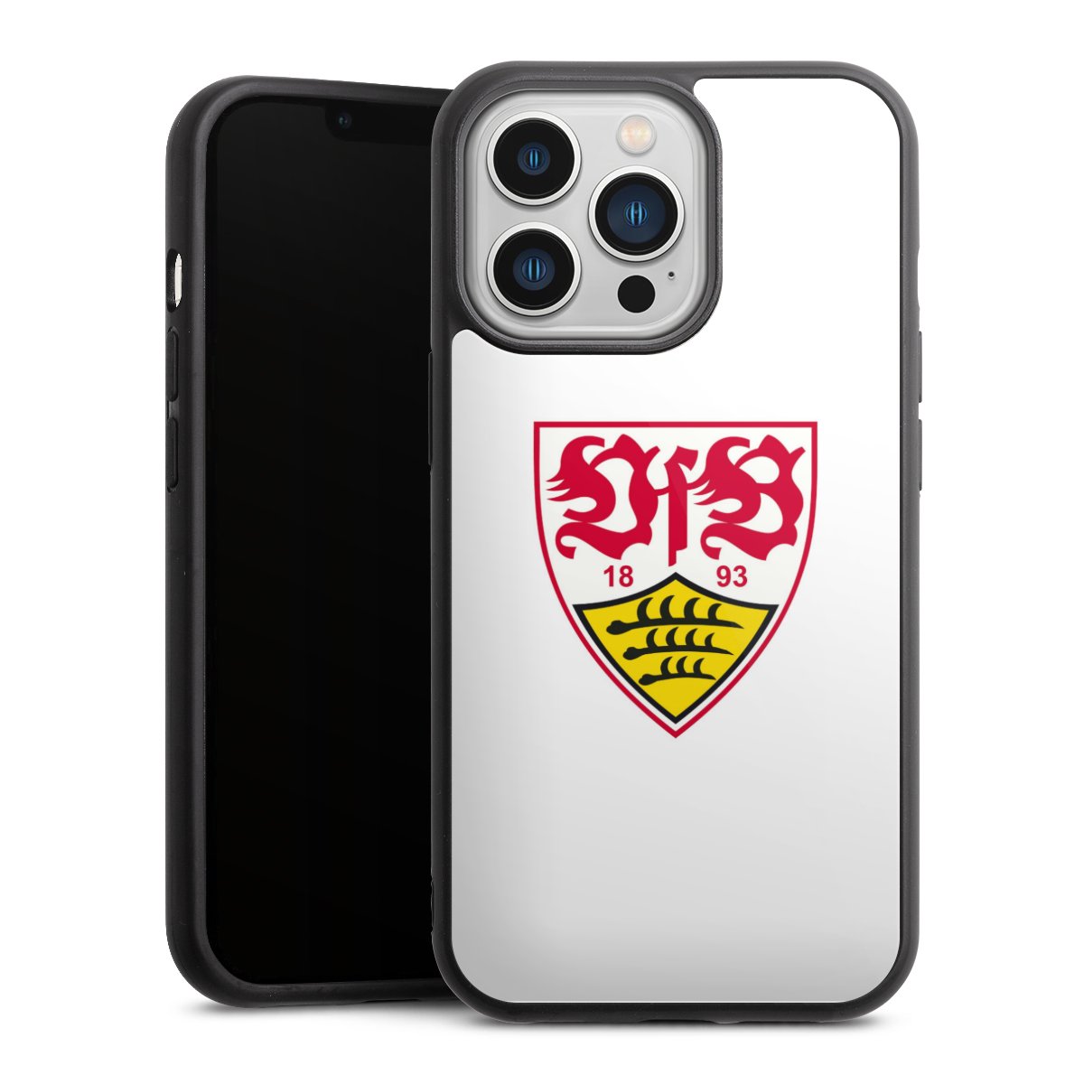 iPhone 13 Pro Handy Gallery Case Handyhülle 9H Gehärtetes Glas Rückseite Hülle Logo Official Licensed Product Vfb Stuttgart Gallery Case