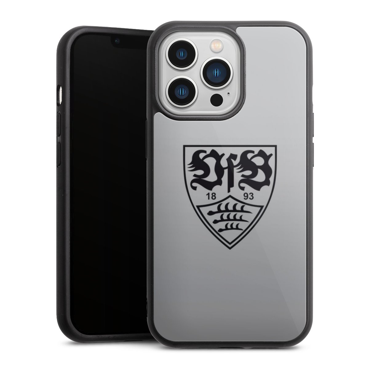 iPhone 13 Pro Handy Gallery Case Handyhülle 9H Gehärtetes Glas Rückseite Hülle Logo Vfb Stuttgart Official Licensed Product Gallery Case