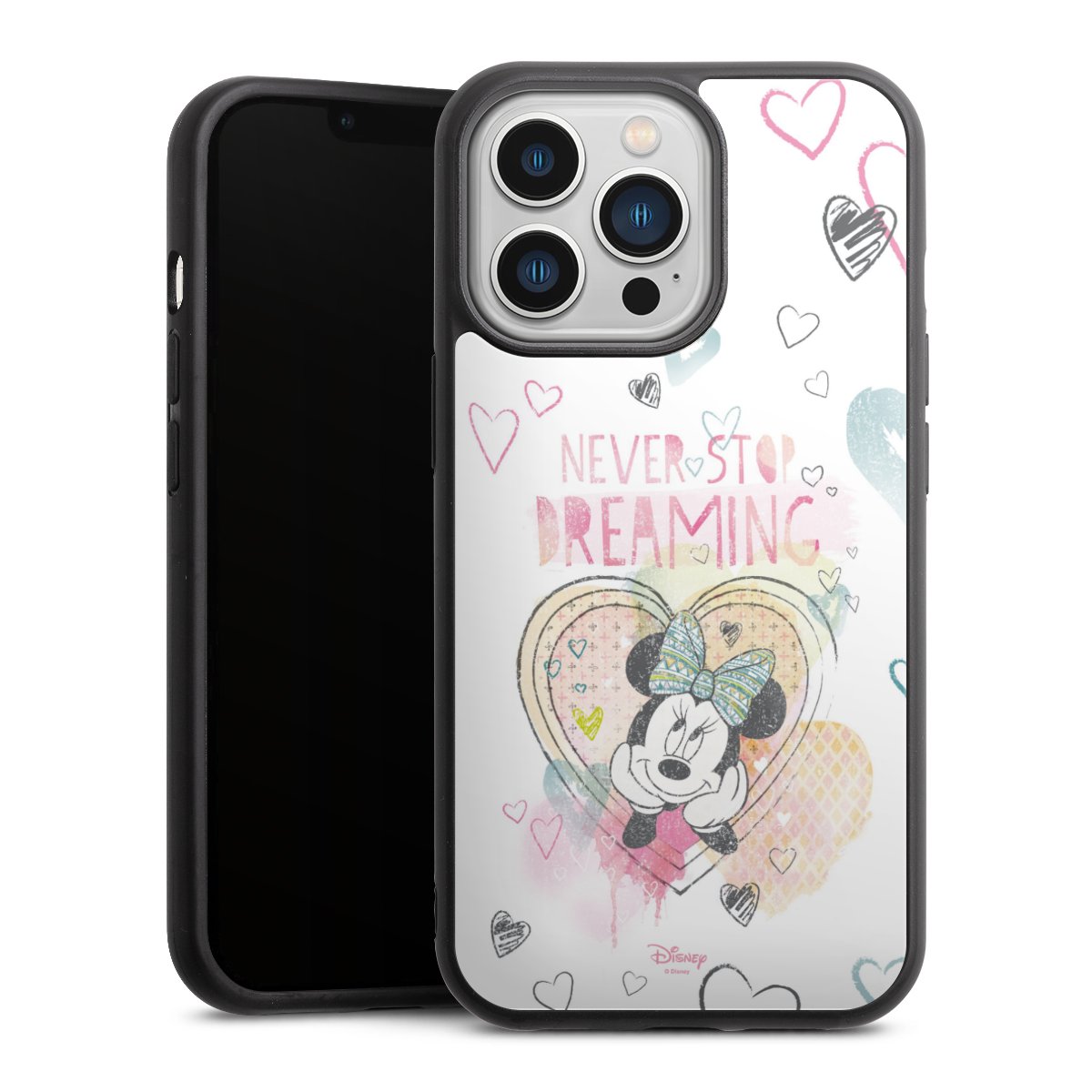 iPhone 13 Pro Handy Gallery Case Handyhülle 9H Gehärtetes Glas Rückseite Hülle Disney Official Licensed Product Minnie Mouse Gallery Case