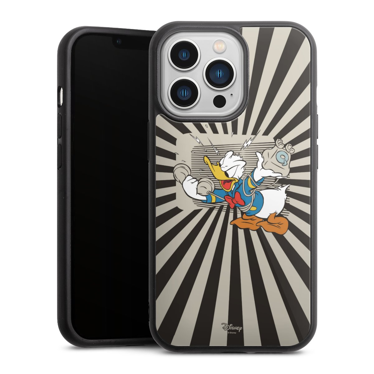 iPhone 13 Pro Handy Gallery Case Handyhülle 9H Gehärtetes Glas Rückseite Hülle Donald Duck Disney Official Licensed Product Gallery Case