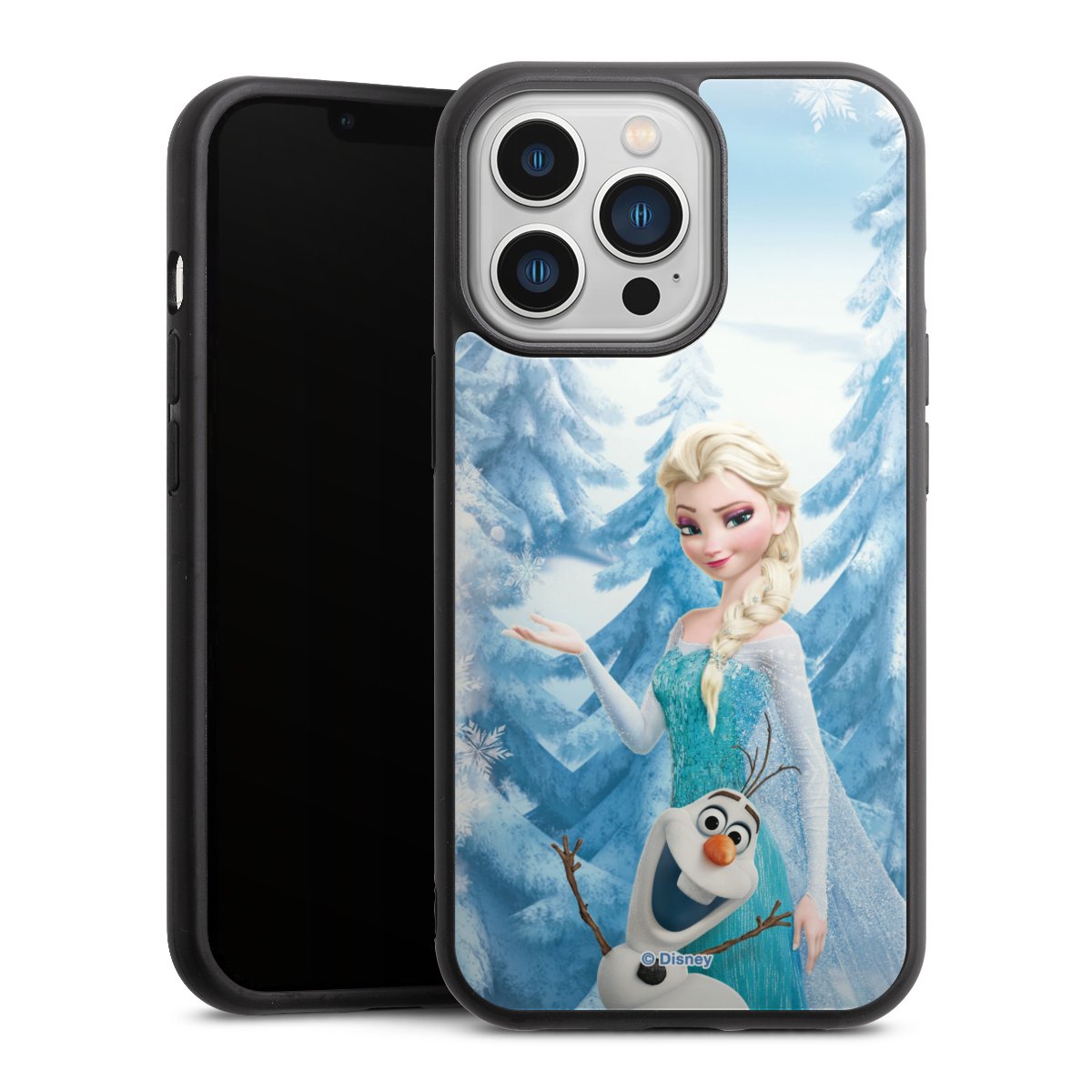 iPhone 13 Pro Handy Gallery Case Handyhülle 9H Gehärtetes Glas Rückseite Hülle Official Licensed Product Frozen Elsa Disney Gallery Case