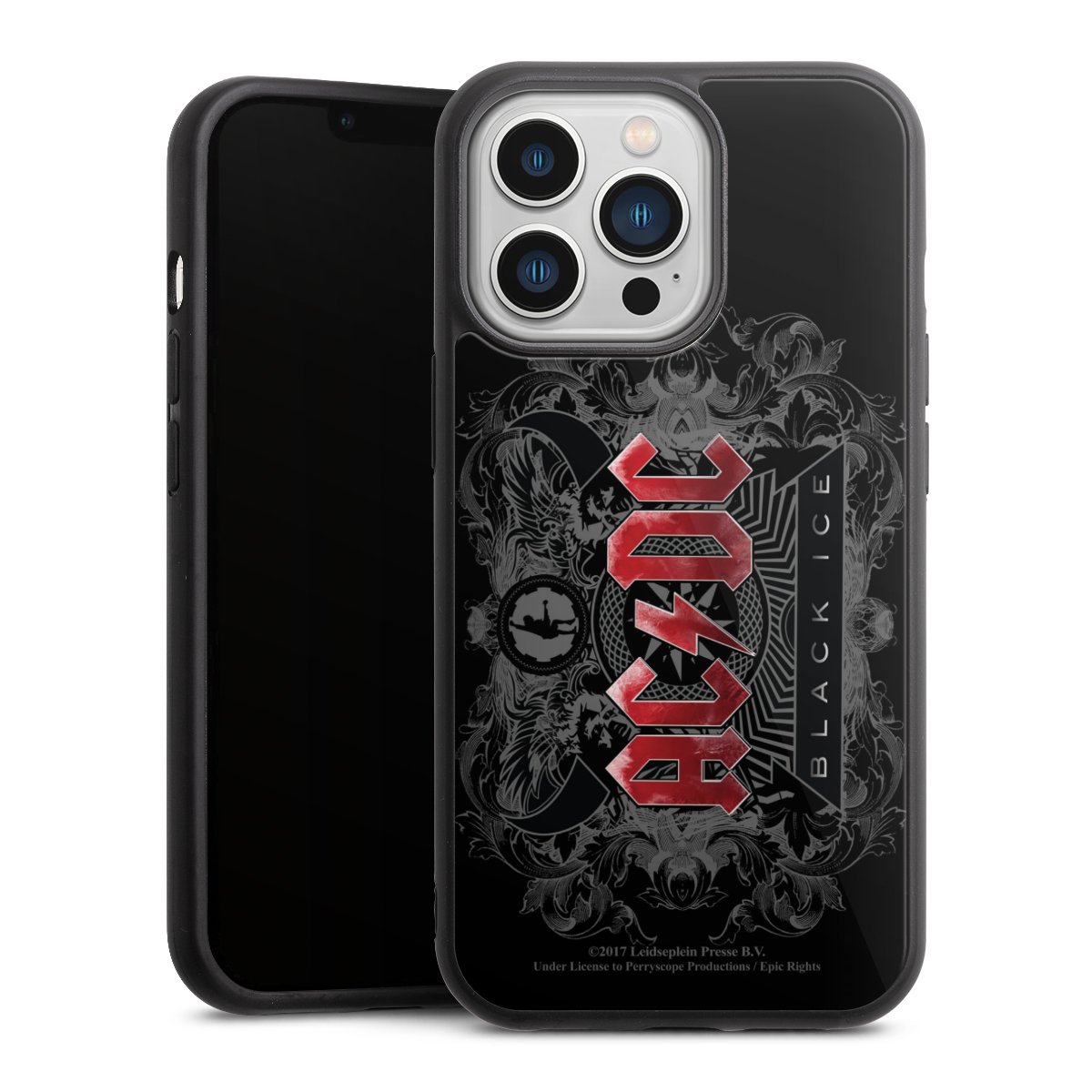 iPhone 13 Pro Handy Gallery Case Handyhülle 9H Gehärtetes Glas Rückseite Hülle Merchandise Black Ice Acdc Gallery Case