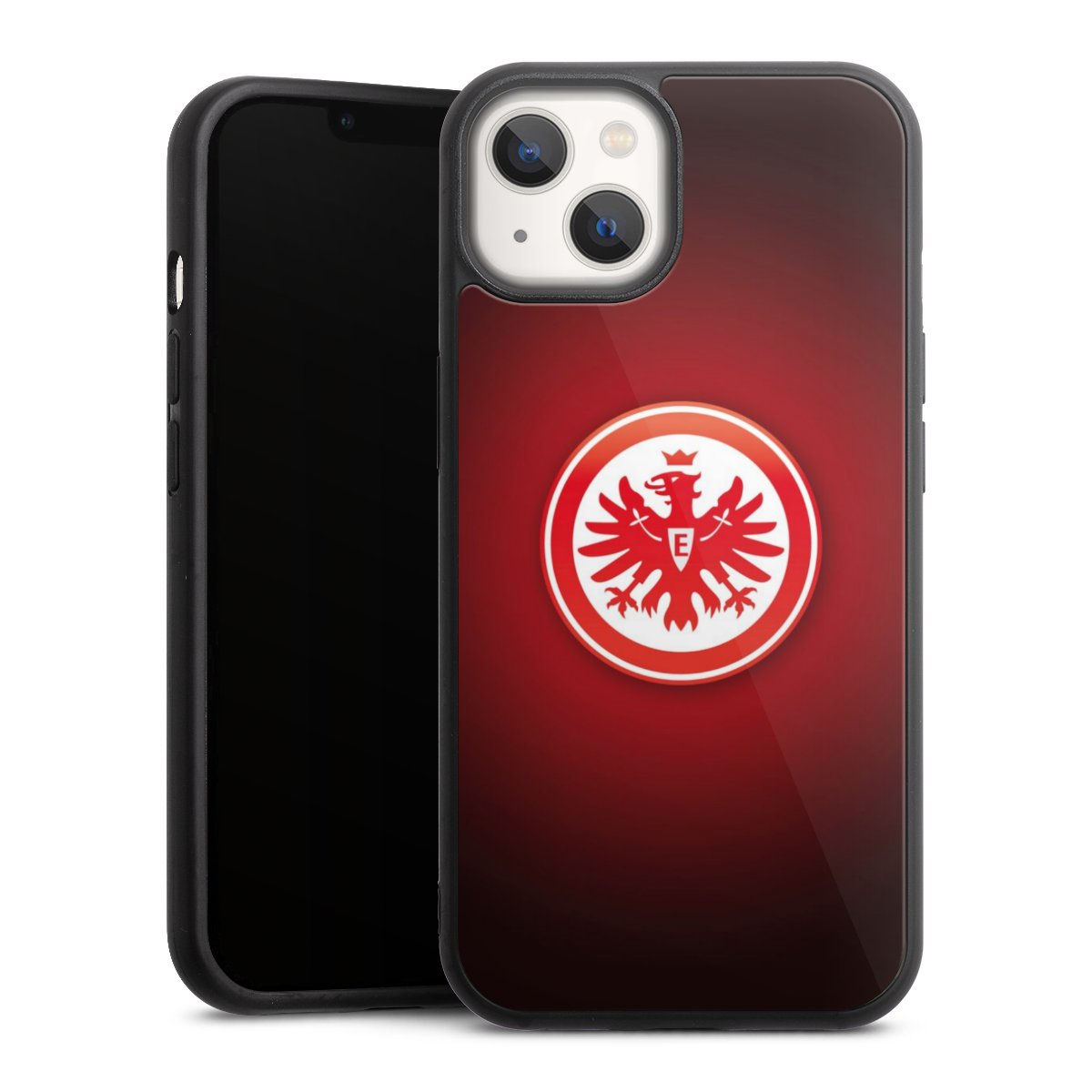 iPhone 13 Handy Gallery Case Handyhülle 9H Gehärtetes Glas Rückseite Hülle Eintracht Frankfurt Official Licensed Product Coat Of Arms Gallery Case