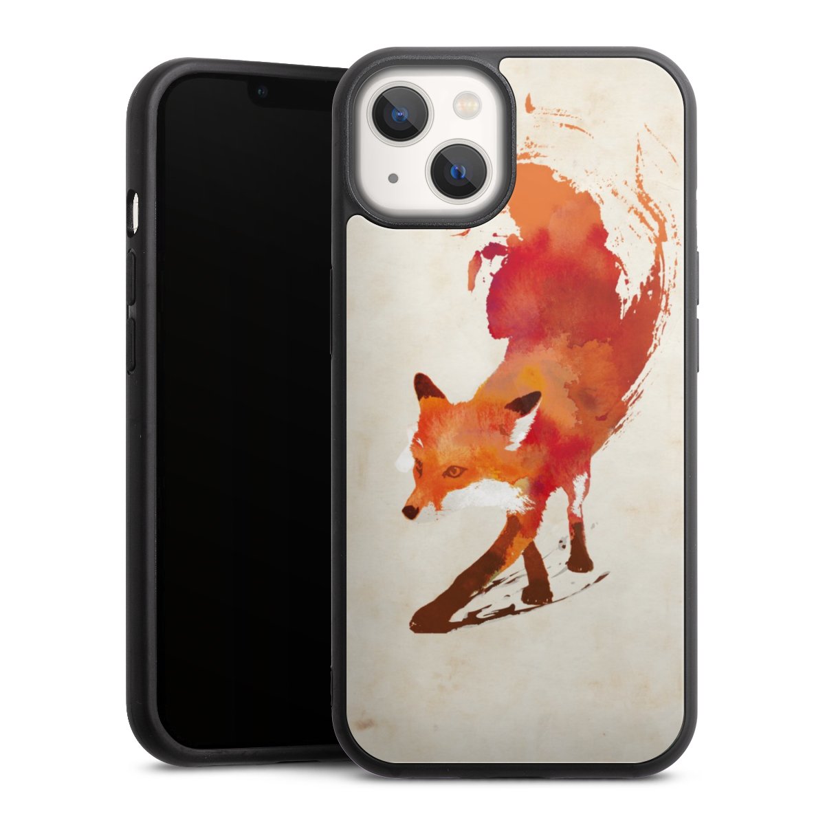 iPhone 13 Handy Gallery Case Handyhülle 9H Gehärtetes Glas Rückseite Hülle Fox Graphic Gallery Case