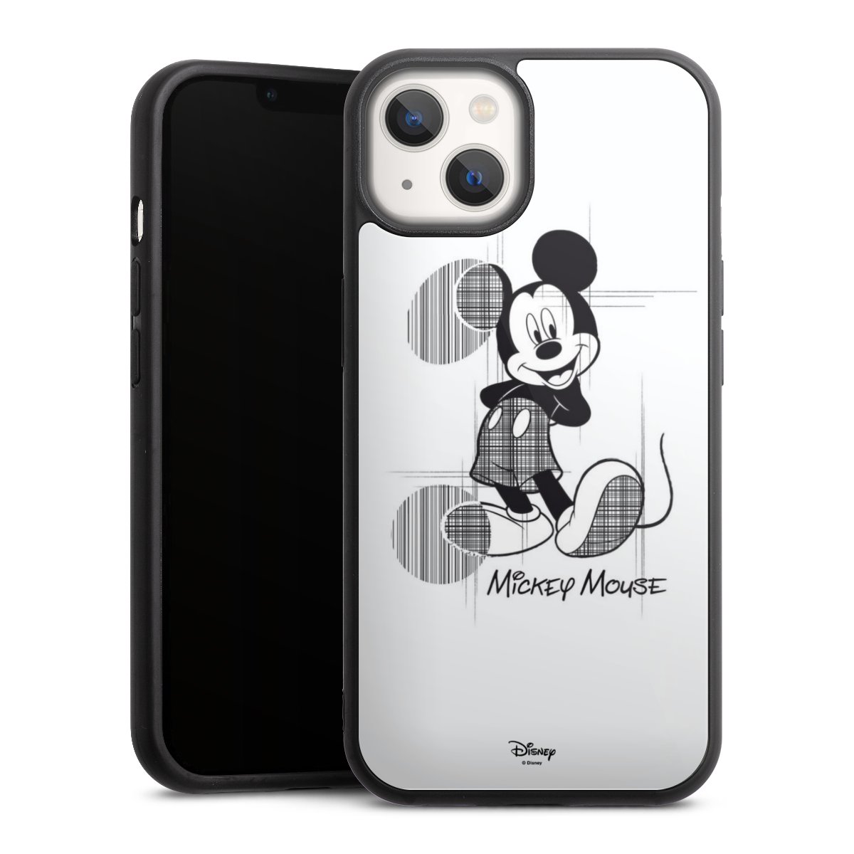 iPhone 13 Handy Gallery Case Handyhülle 9H Gehärtetes Glas Rückseite Hülle Disney Official Licensed Product Mickey Mouse Gallery Case