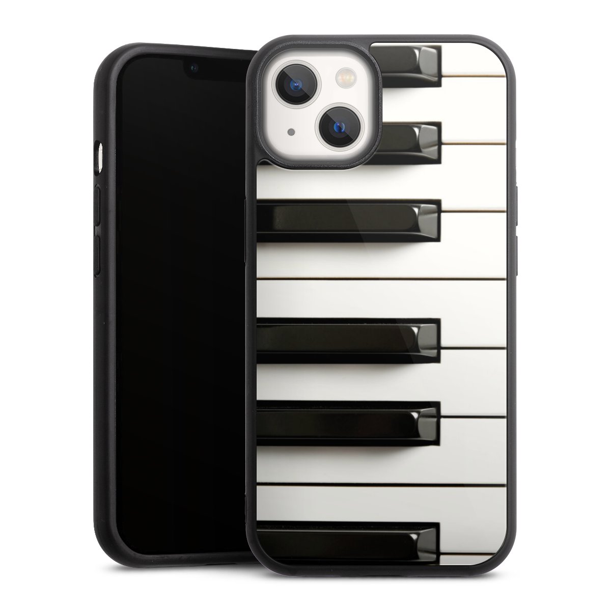 iPhone 13 Handy Gallery Case Handyhülle 9H Gehärtetes Glas Rückseite Hülle Klavier Piano Music Gallery Case