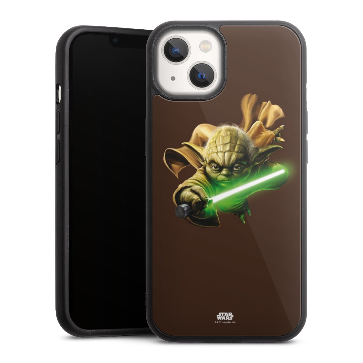 iPhone 13 Handy Gallery Case Handyhülle 9H Gehärtetes Glas Rückseite Hülle Yoda Merchandise Star Wars Gallery Case