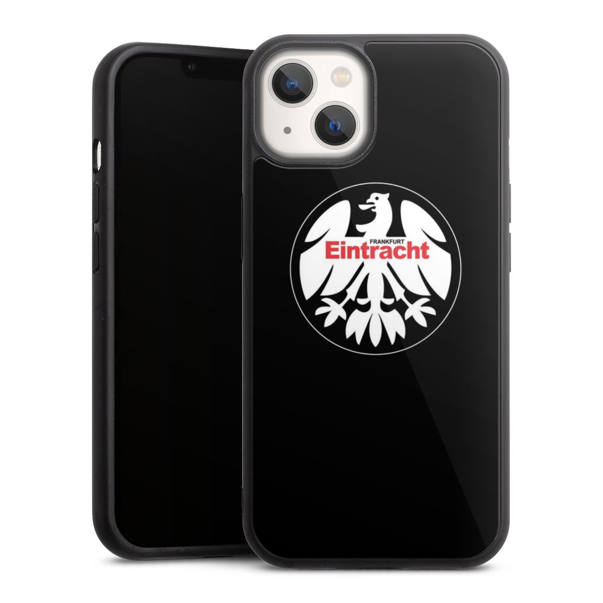 iPhone 13 Handy Gallery Case Handyhülle 9H Gehärtetes Glas Rückseite Hülle Official Licensed Product Eintracht Frankfurt Sge Gallery Case