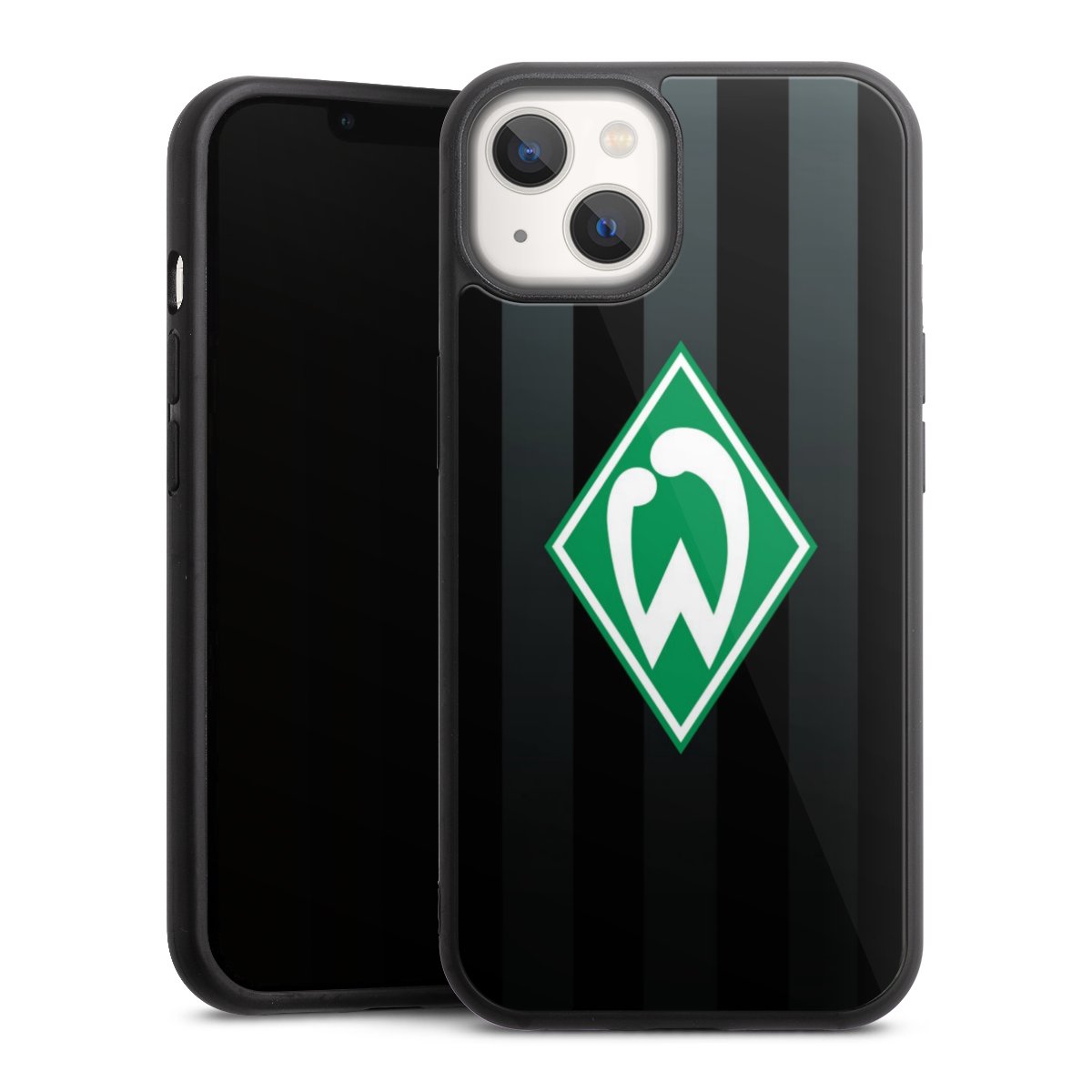 iPhone 13 Handy Gallery Case Handyhülle 9H Gehärtetes Glas Rückseite Hülle Stripes Sv Werder Bremen Official Licensed Product Gallery Case