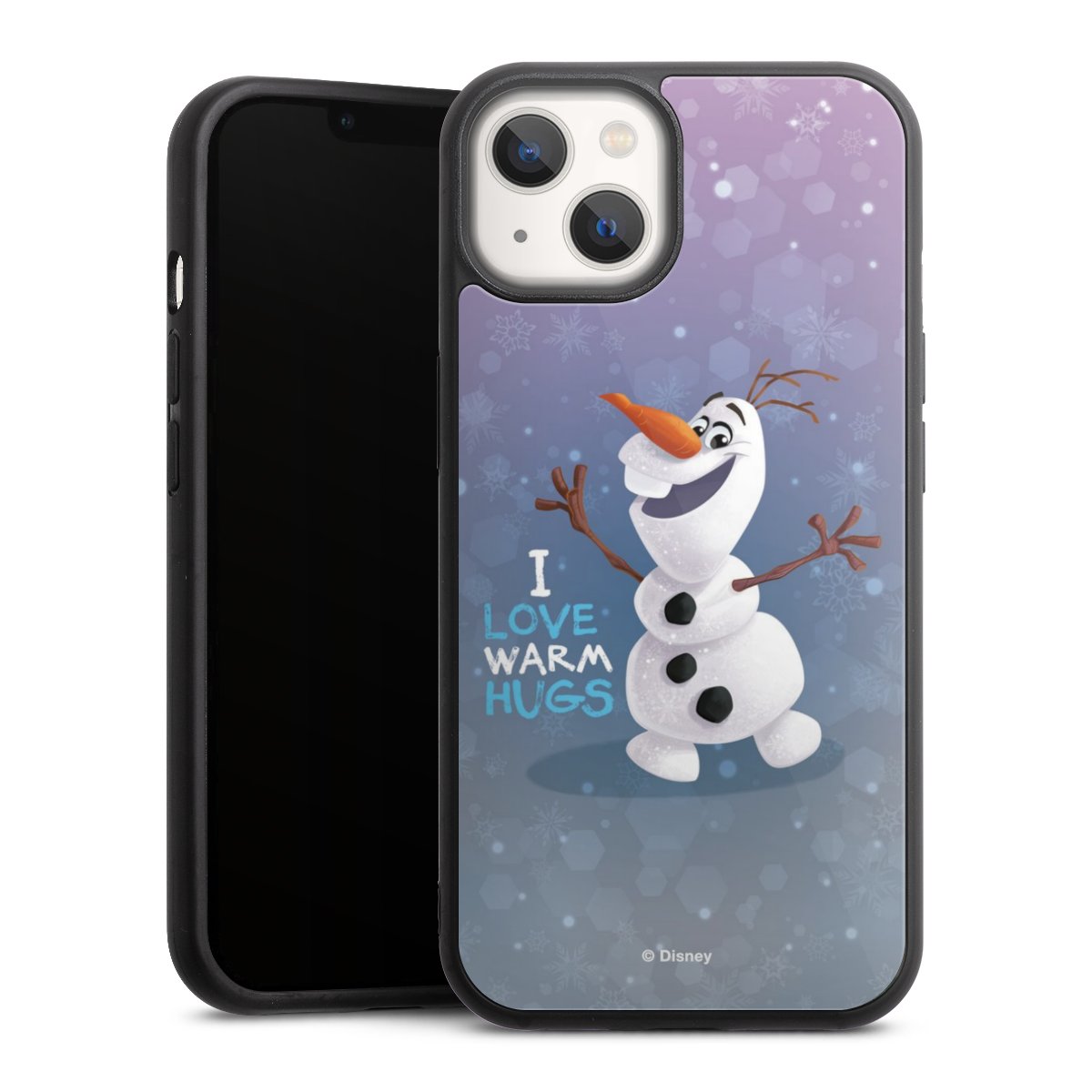 iPhone 13 Handy Gallery Case Handyhülle 9H Gehärtetes Glas Rückseite Hülle Frozen Frozen Olaf Official Licensed Product Gallery Case