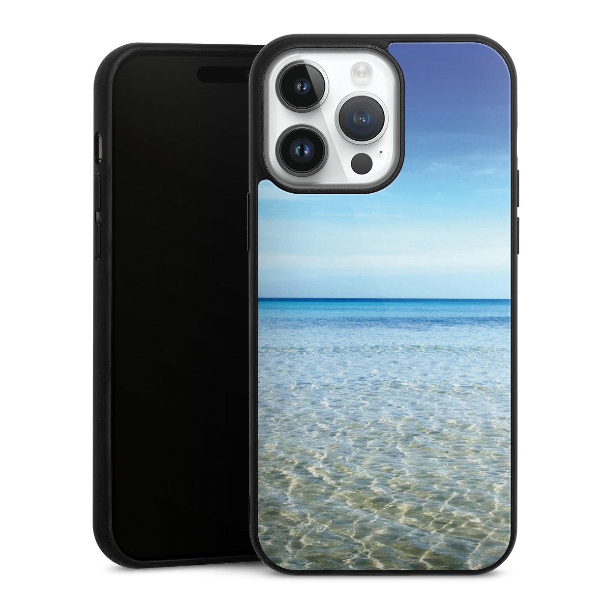 iPhone 14 Pro Max Handy Gallery Case Handyhülle 9H Gehärtetes Glas Rückseite Hülle Urlaub Sky Ocean Gallery Case