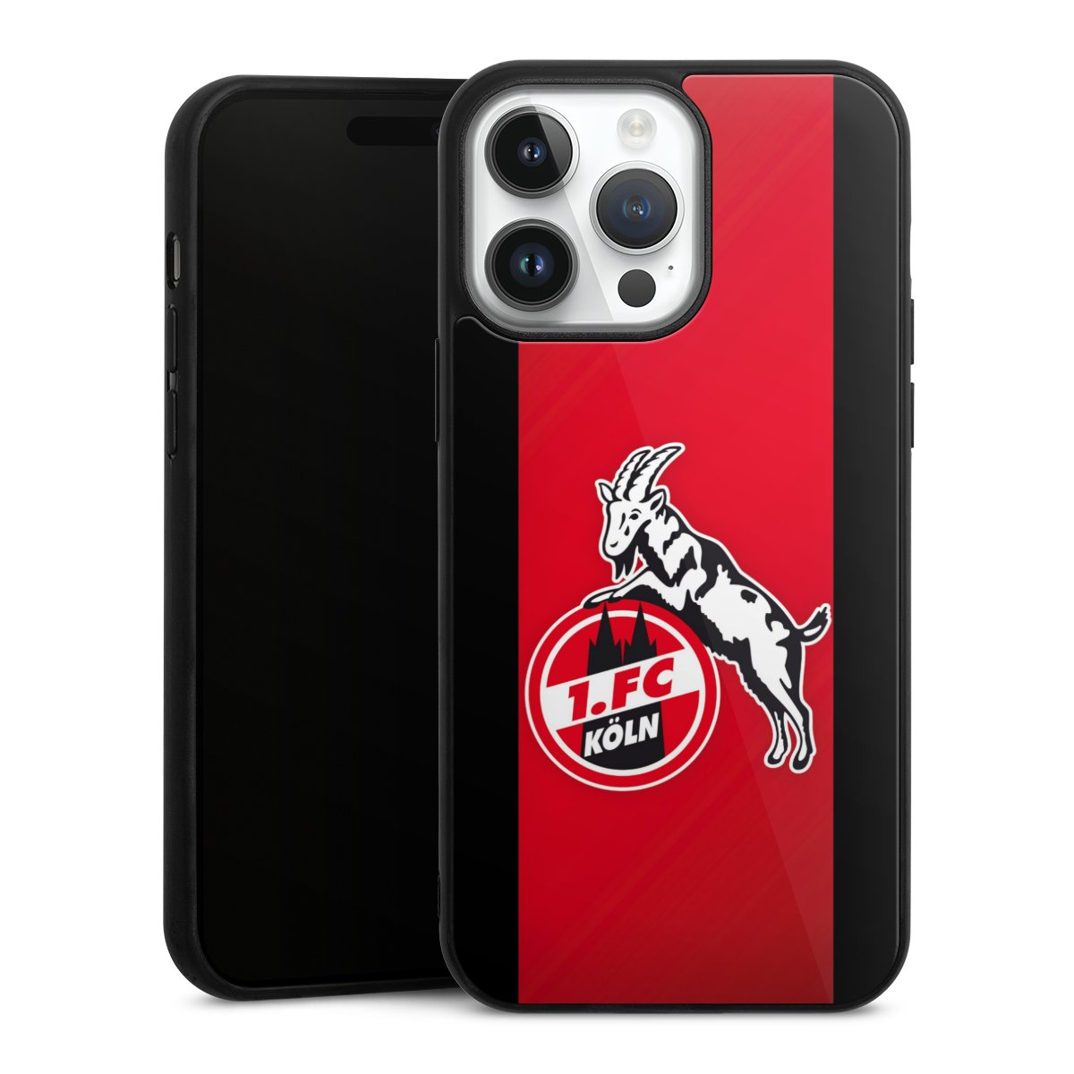 iPhone 14 Pro Max Handy Gallery Case Handyhülle 9H Gehärtetes Glas Rückseite Hülle Official Licensed Product Billy Goat Hennes 1. Fc Köln Gallery Case