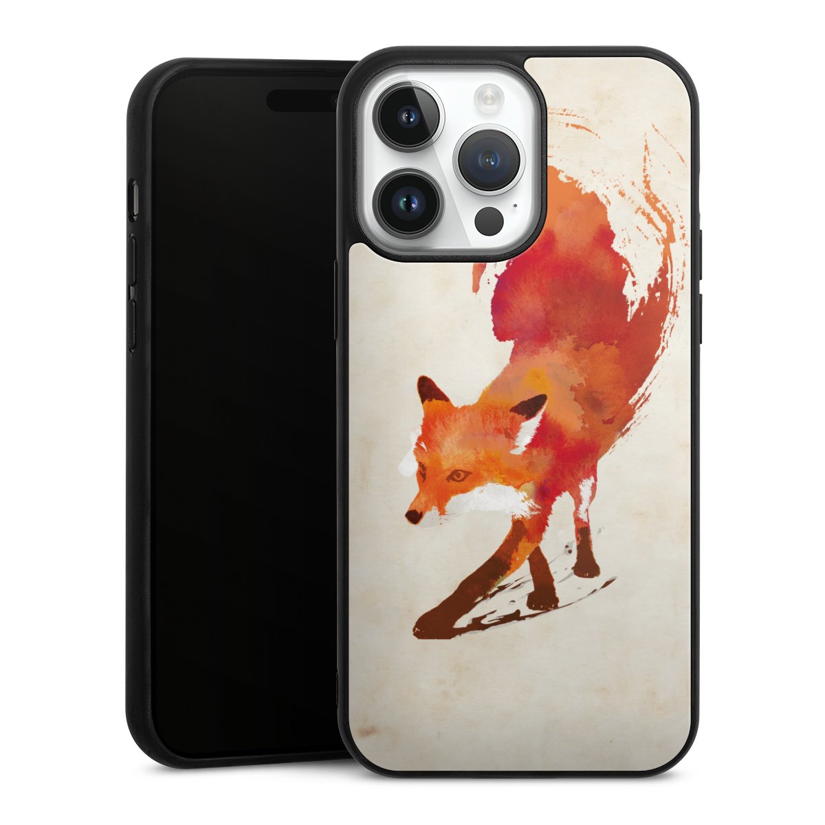 iPhone 14 Pro Max Handy Gallery Case Handyhülle 9H Gehärtetes Glas Rückseite Hülle Fox Graphic Gallery Case