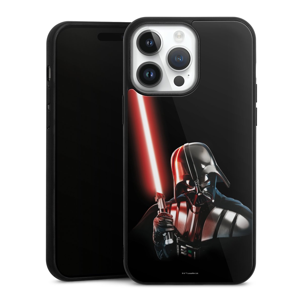 iPhone 14 Pro Max Handy Gallery Case Handyhülle 9H Gehärtetes Glas Rückseite Hülle Star Wars Merchandise Darth Vader Gallery Case