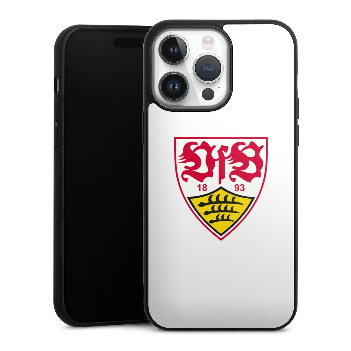 iPhone 14 Pro Max Handy Gallery Case Handyhülle 9H Gehärtetes Glas Rückseite Hülle Logo Official Licensed Product Vfb Stuttgart Gallery Case