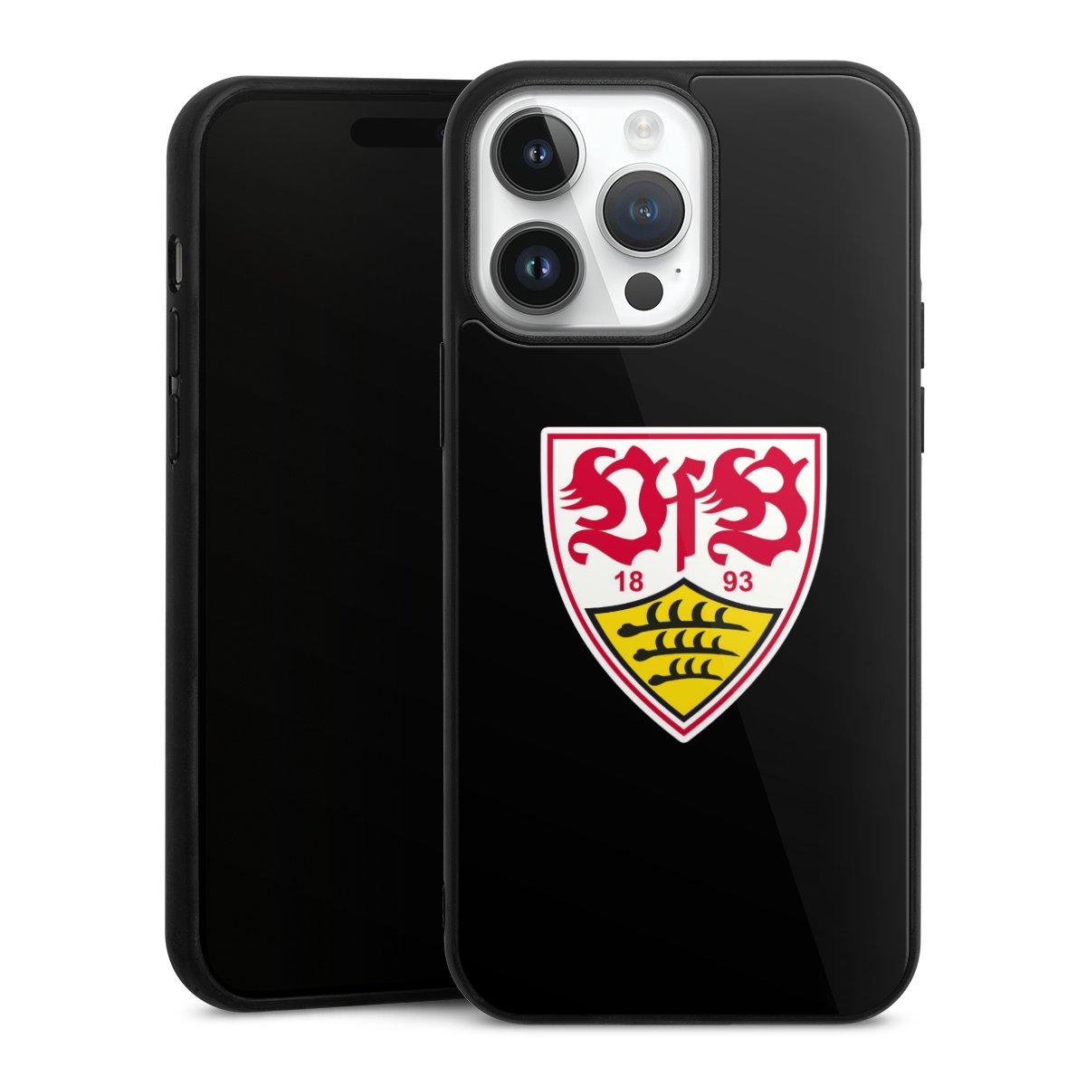 iPhone 14 Pro Max Handy Gallery Case Handyhülle 9H Gehärtetes Glas Rückseite Hülle Vfb Stuttgart Official Licensed Product Coat Of Arms Gallery Case