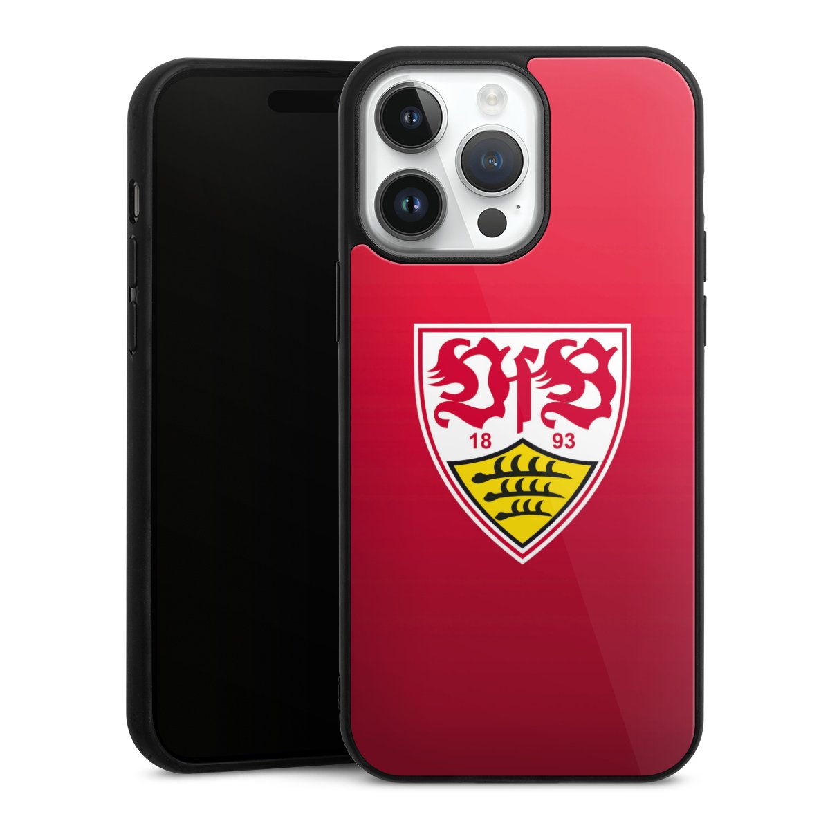 iPhone 14 Pro Max Handy Gallery Case Handyhülle 9H Gehärtetes Glas Rückseite Hülle Official Licensed Product Vfb Stuttgart Gallery Case