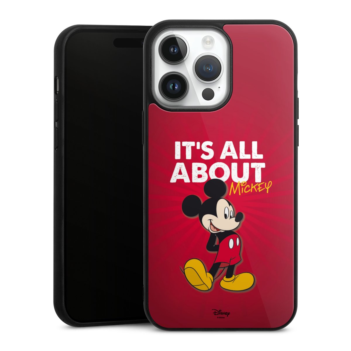 iPhone 14 Pro Max Handy Gallery Case Handyhülle 9H Gehärtetes Glas Rückseite Hülle Mouse Disney Official Licensed Product Gallery Case